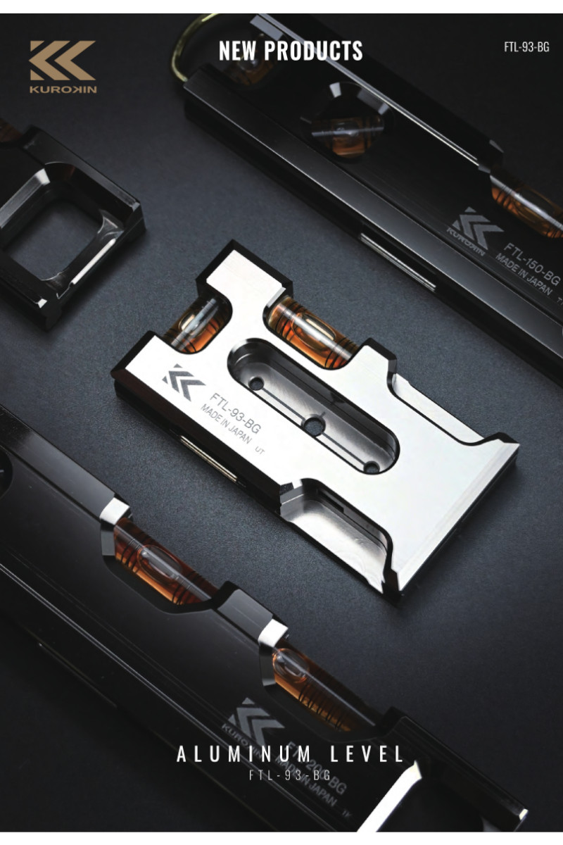 フジ矢 FTL-93-BG KUROKIN アルミ水平器（スイッチボックス用） 黒金
