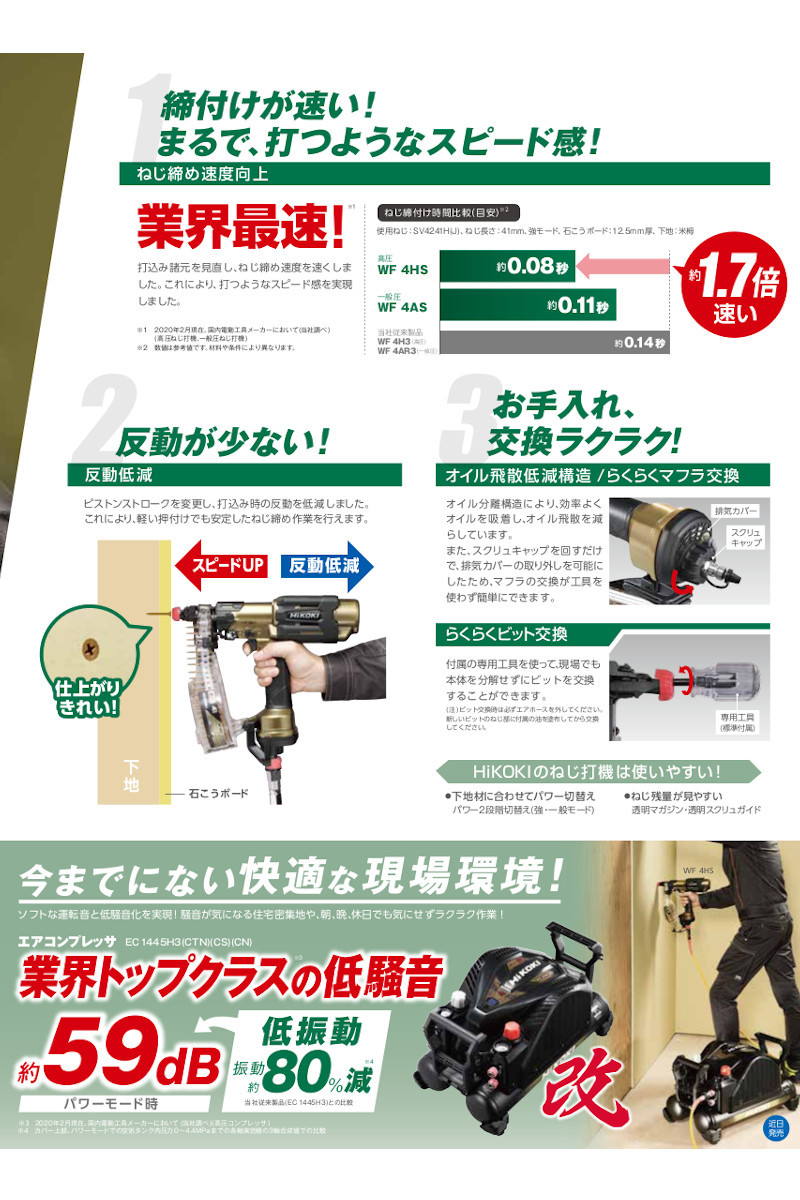 数量限定セール 部品屋さんYahoo 店HiKOKI 高圧ねじ打機 WF4HS