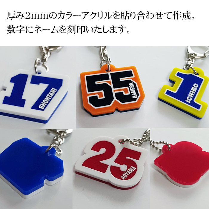 ナンバー 番号 ネーム入り キーホルダー 説明