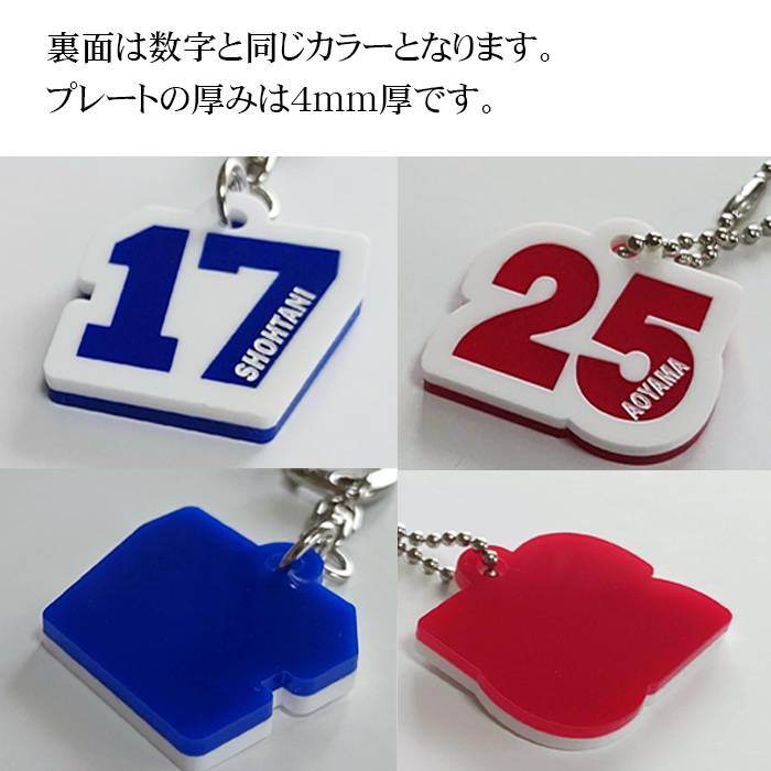 ナンバー 番号 ネーム入り キーホルダー 参考画像