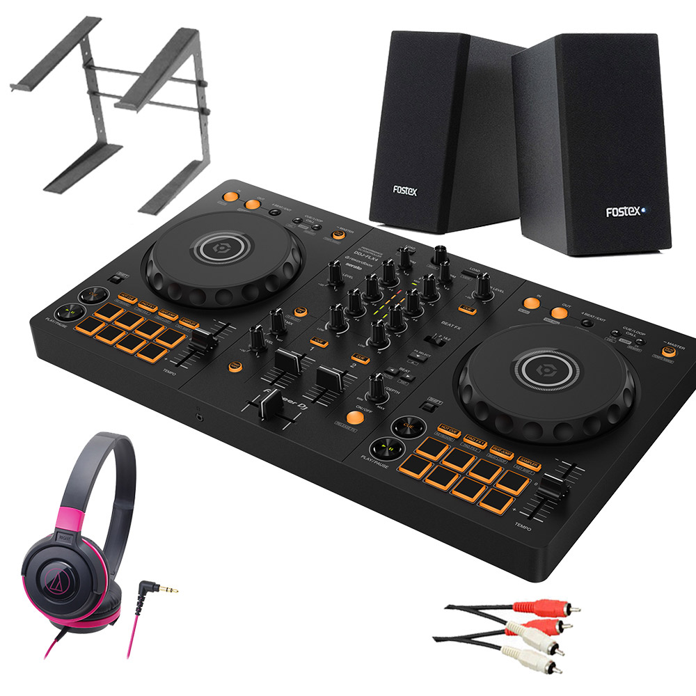 〔DDJ-400後継機種〕 Pioneer DJ パイオニア DDJ-FLX4 初心者セット ヘッドホン+スピーカー+PCスタンド｜shimamura｜05