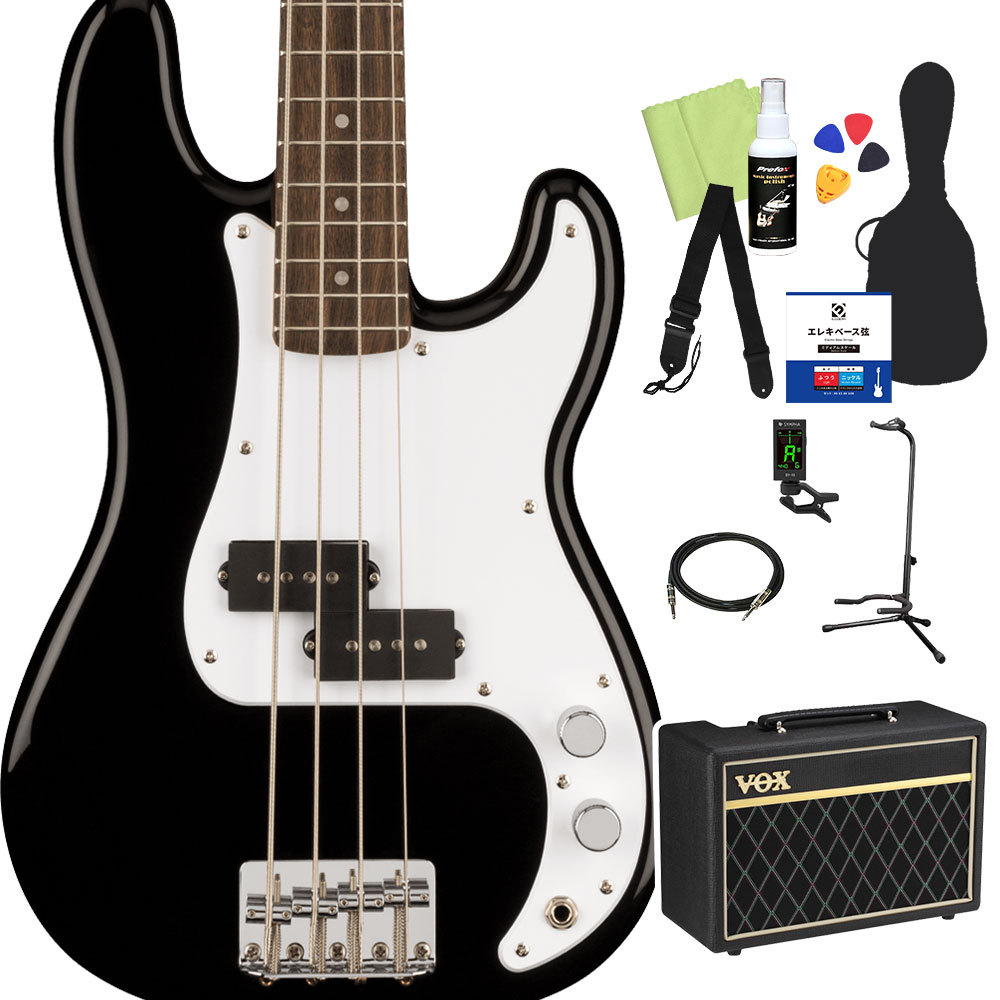 Squier by Fender スクワイヤー / スクワイア Mini Precision Bass ベース 初心者12点セット 〔VOXアンプ付〕 プレシジョンベース ミニサイズ｜shimamura｜02