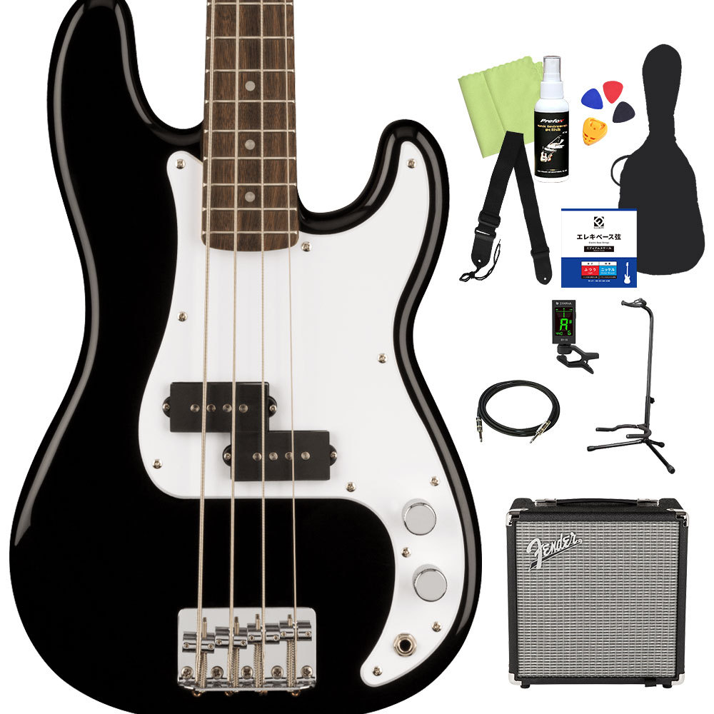 Squier by Fender スクワイヤー / スクワイア Mini Precision Bass ベース 初心者12点セット  〔Fenderアンプ付〕 プレシジョンベース ミニサイズ