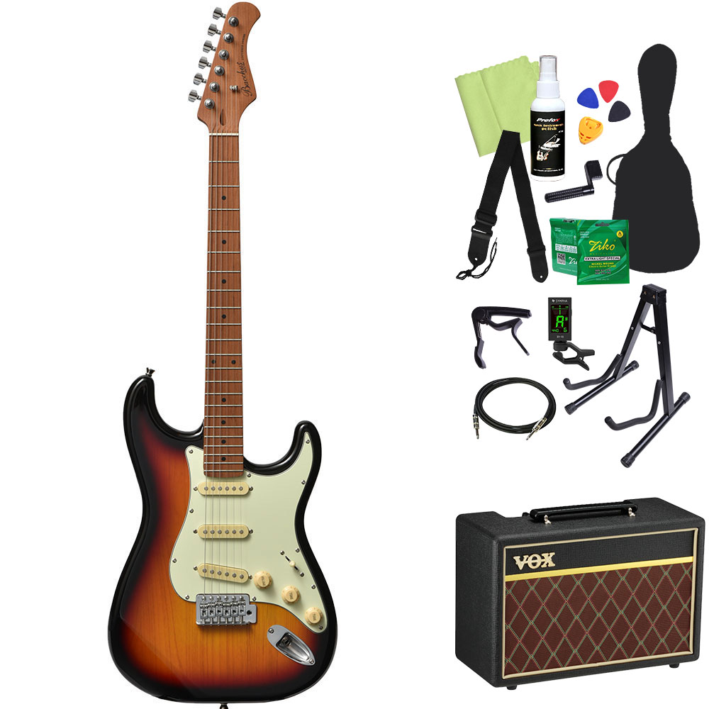 Bacchus（バッカス） BST-1-RSM/M エレキギター初心者14点セット 〔VOX