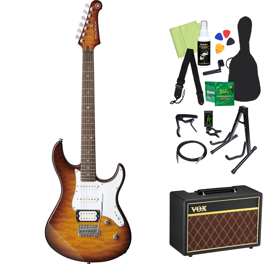 YAMAHA（ヤマハ） PACIFICA212VQM エレキギター初心者14点セット 〔VOX