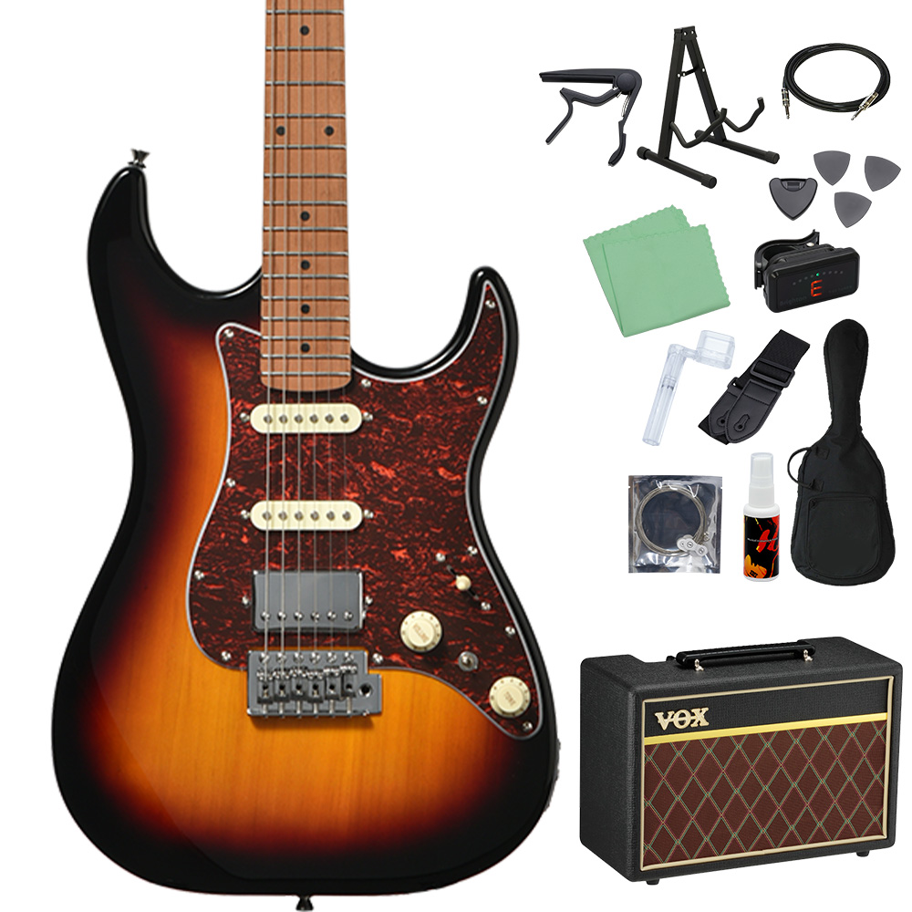 Bacchus（バッカス） GS-2DX RSM/M エレキギター 初心者14点セットVOX