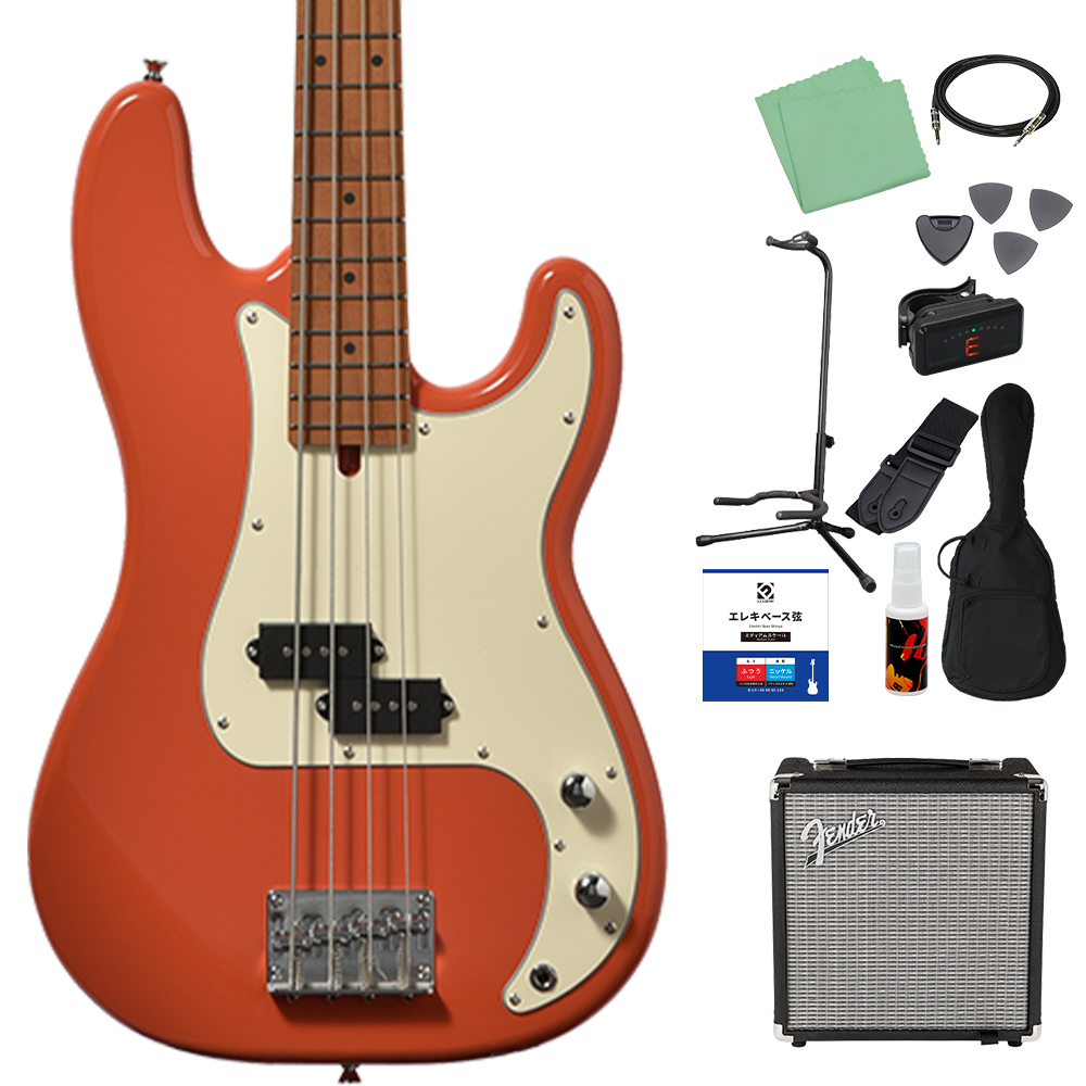 Bacchus バッカス PBタイプ プレシジョンベース 初心者向け レッド 赤 Bacchus（バッカス） BPB-1DX RSM/M ベース初心者12点セット Fender
