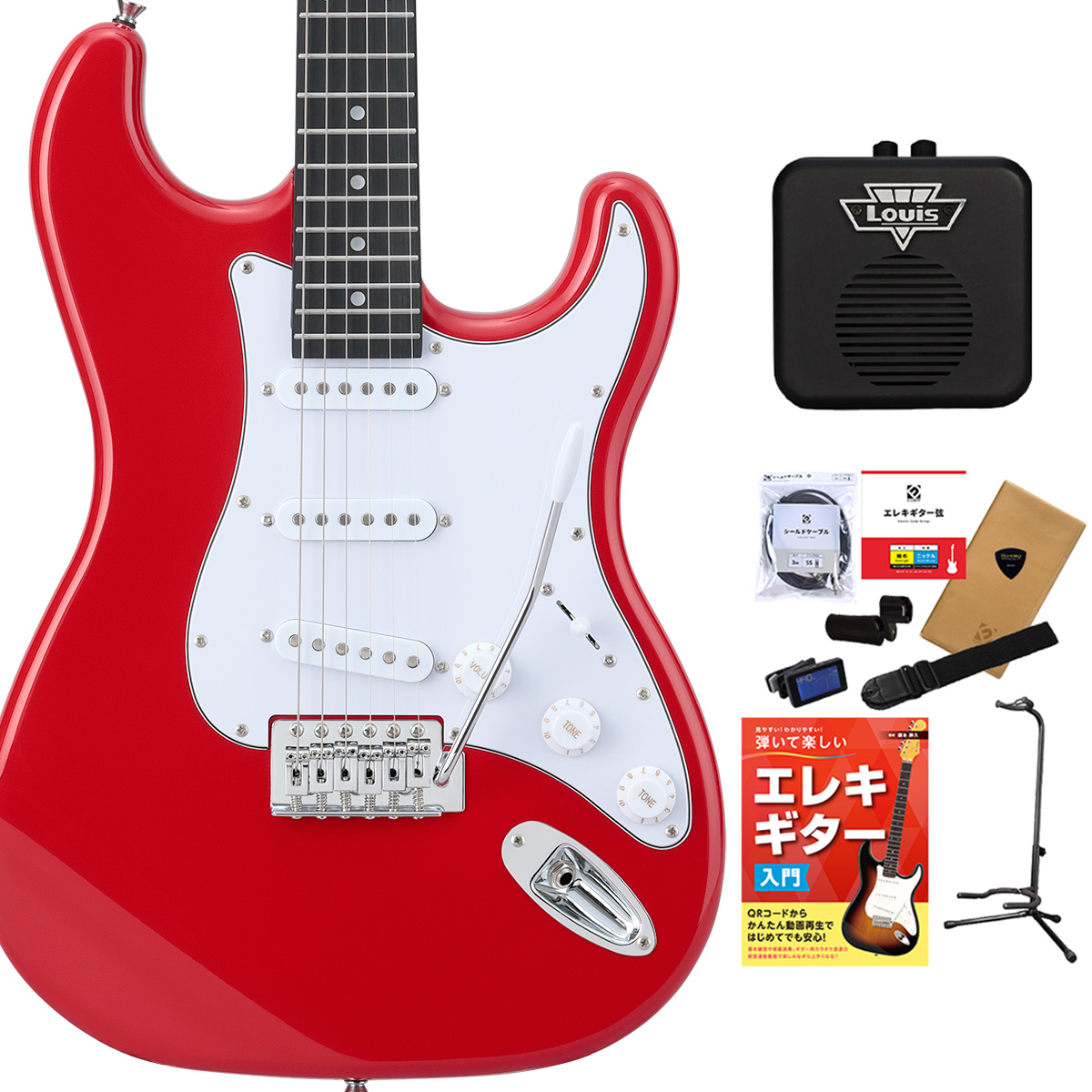 BUSKER'S バスカーズ BST-Standard エレキギター初心者12点セット〔ミニアンプ付き〕ストラトキャスター ローステッドメイプル パステルカラー |  | 06