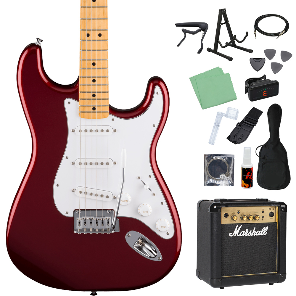 【初心者おすすめセット】Fender Japan Stratocaster Squier by Fender SONIC STRATOCASTER エレキギター初心者14点