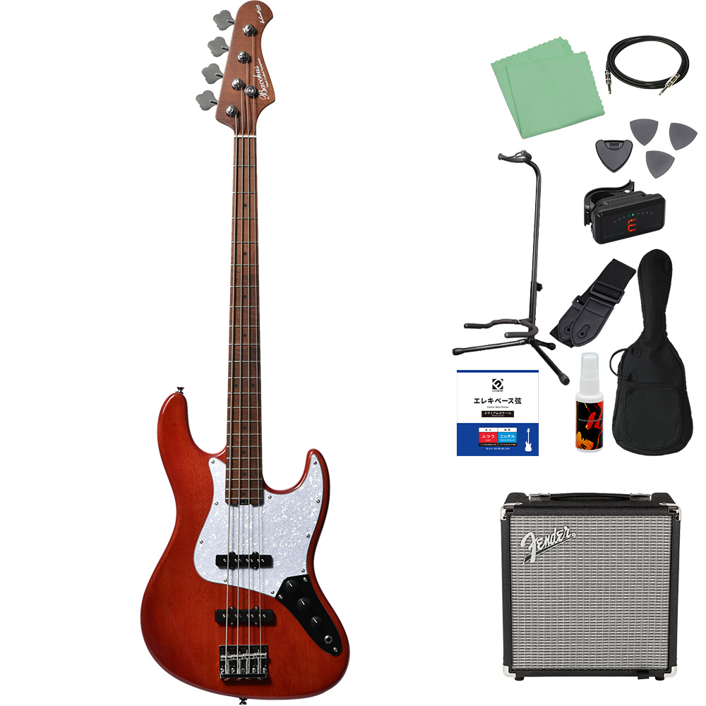 Bacchus バッカス WL4-STD/RSM ベース 初心者12点セット Fenderアンプ付 グローバルシリーズ ジャズべタイプ_13