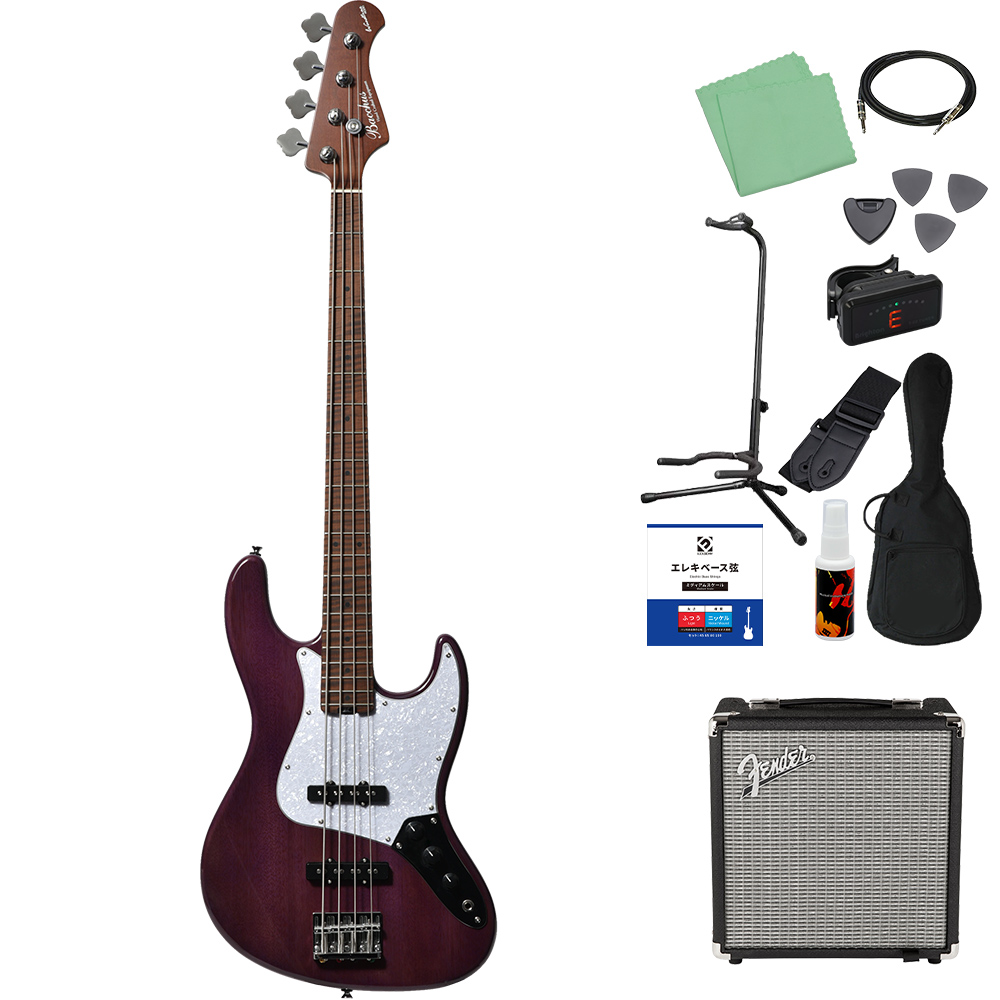 Bacchus バッカス WL4-STD/RSM ベース 初心者12点セット Fenderアンプ付 グローバルシリーズ ジャズべタイプ_14