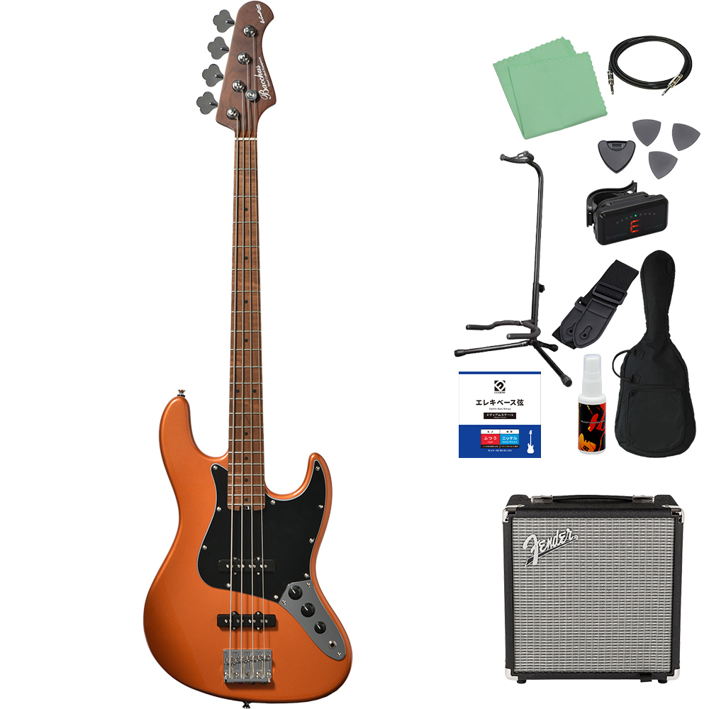 Bacchus バッカス WL4-STD/RSM ベース 初心者12点セット Fenderアンプ付 グローバルシリーズ ジャズべタイプ_22