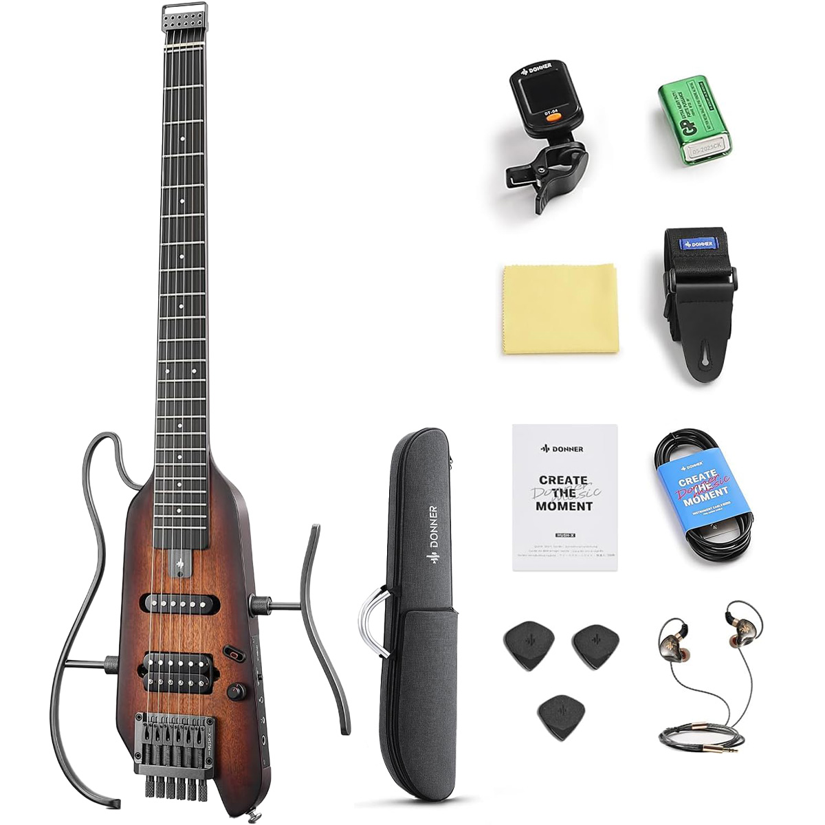 Amazon.com: Donner HUSH X Electric Guitar Kit - Featherlight