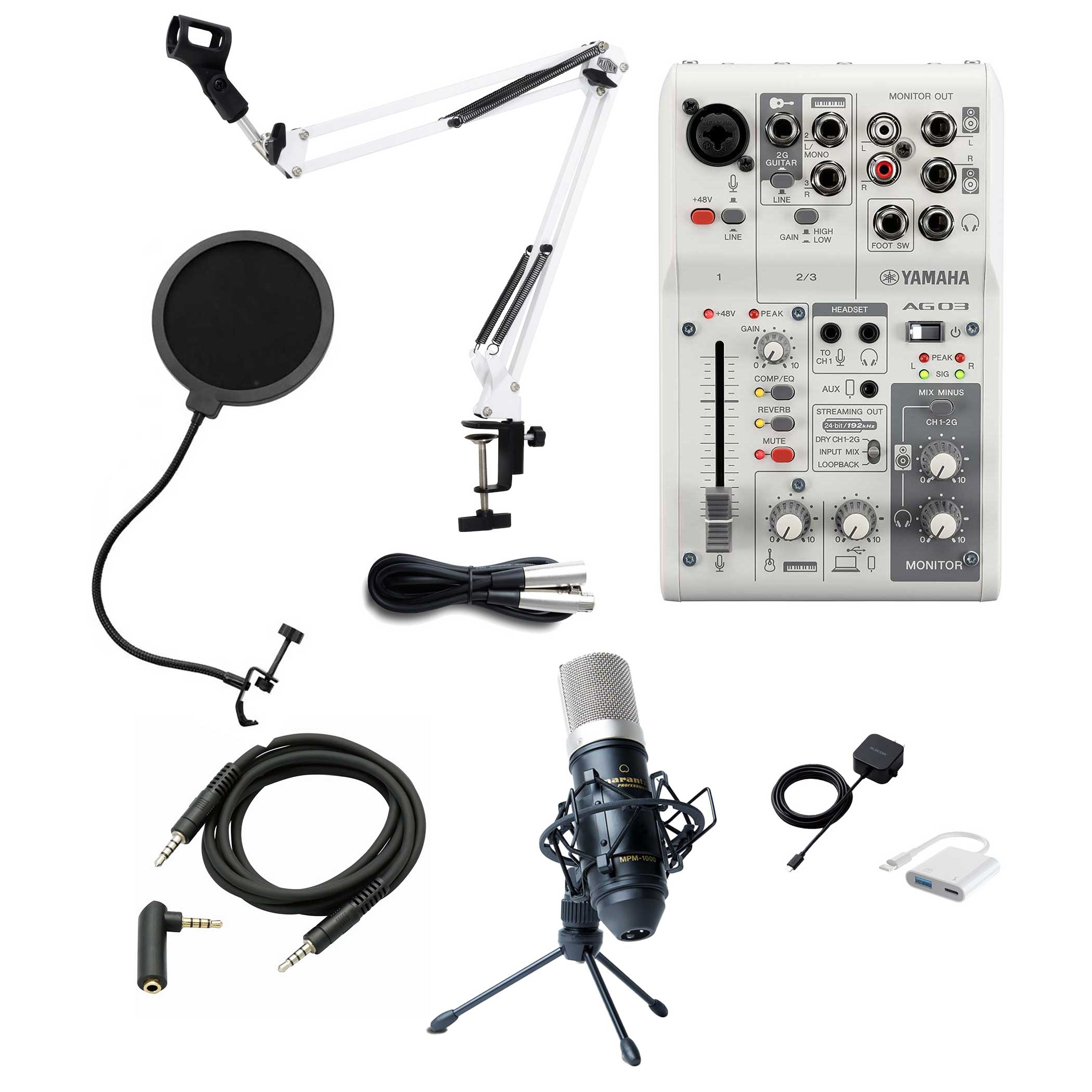 Amazon | YAMAHA / AG03MK2 WHITE AT2020 PCユーザー向け 配信