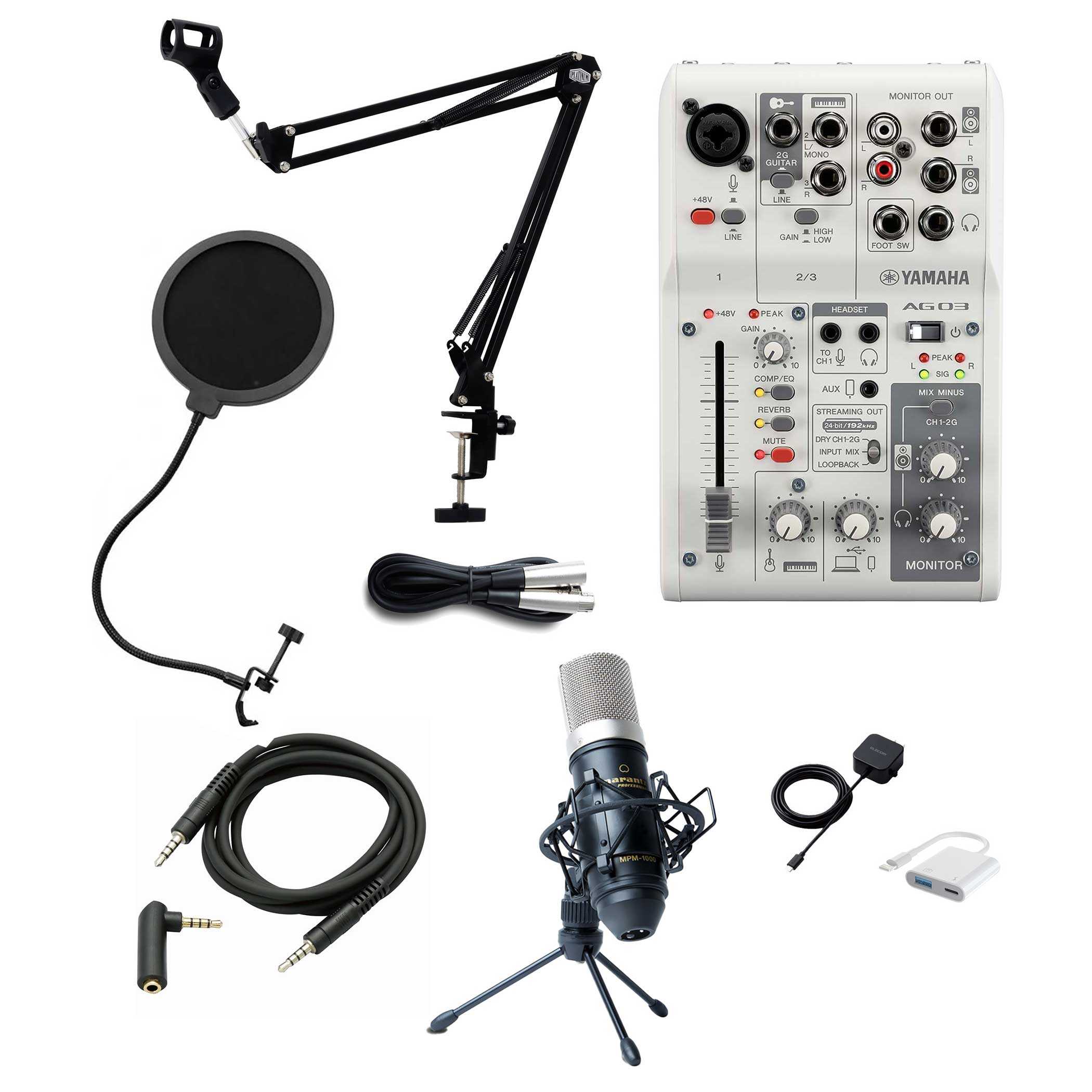Amazon | YAMAHA / AG03MK2 WHITE AT2020 PCユーザー向け 配信