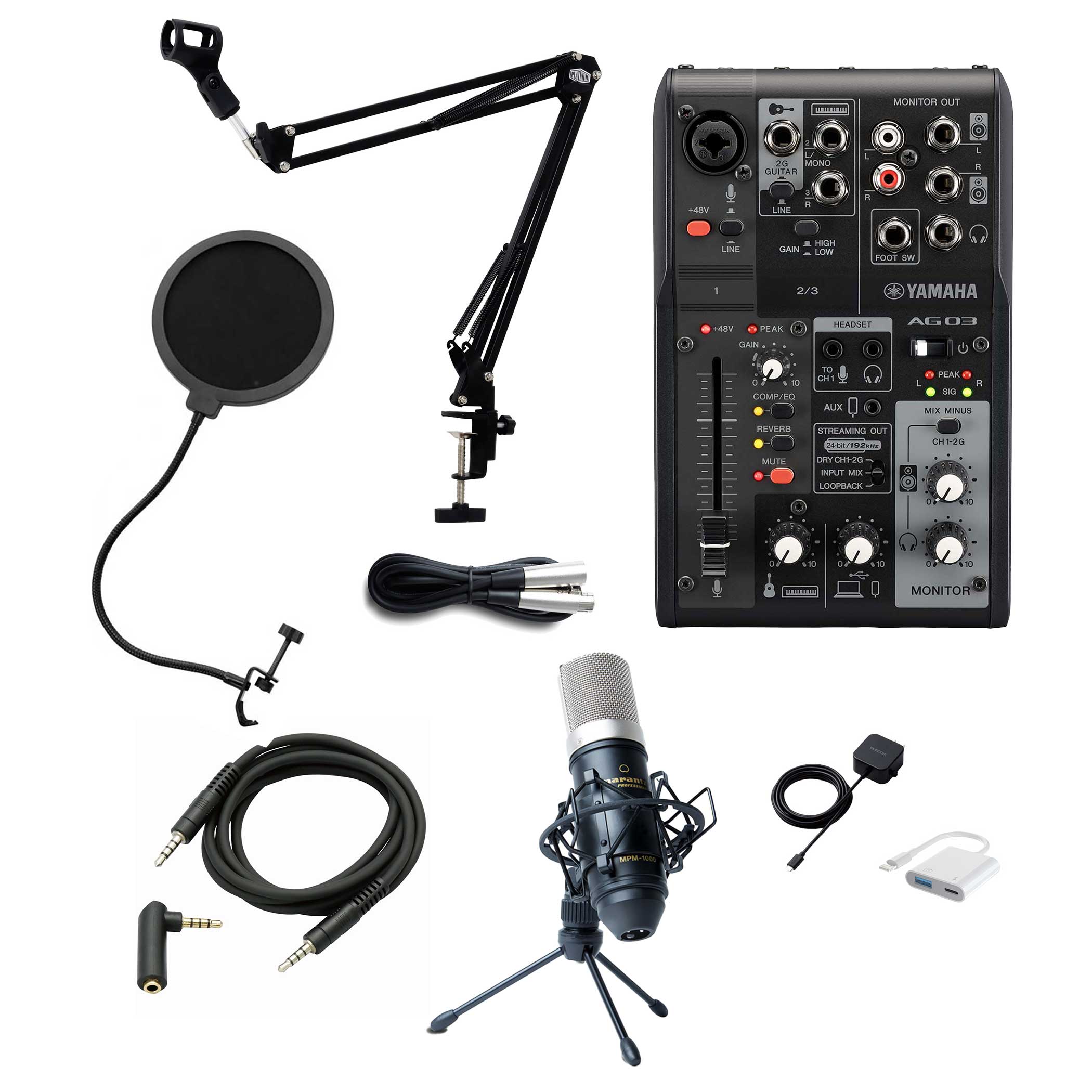 Amazon.co.jp: YAMAHA AG03 MK2 TASCAM製マイク 配信セット