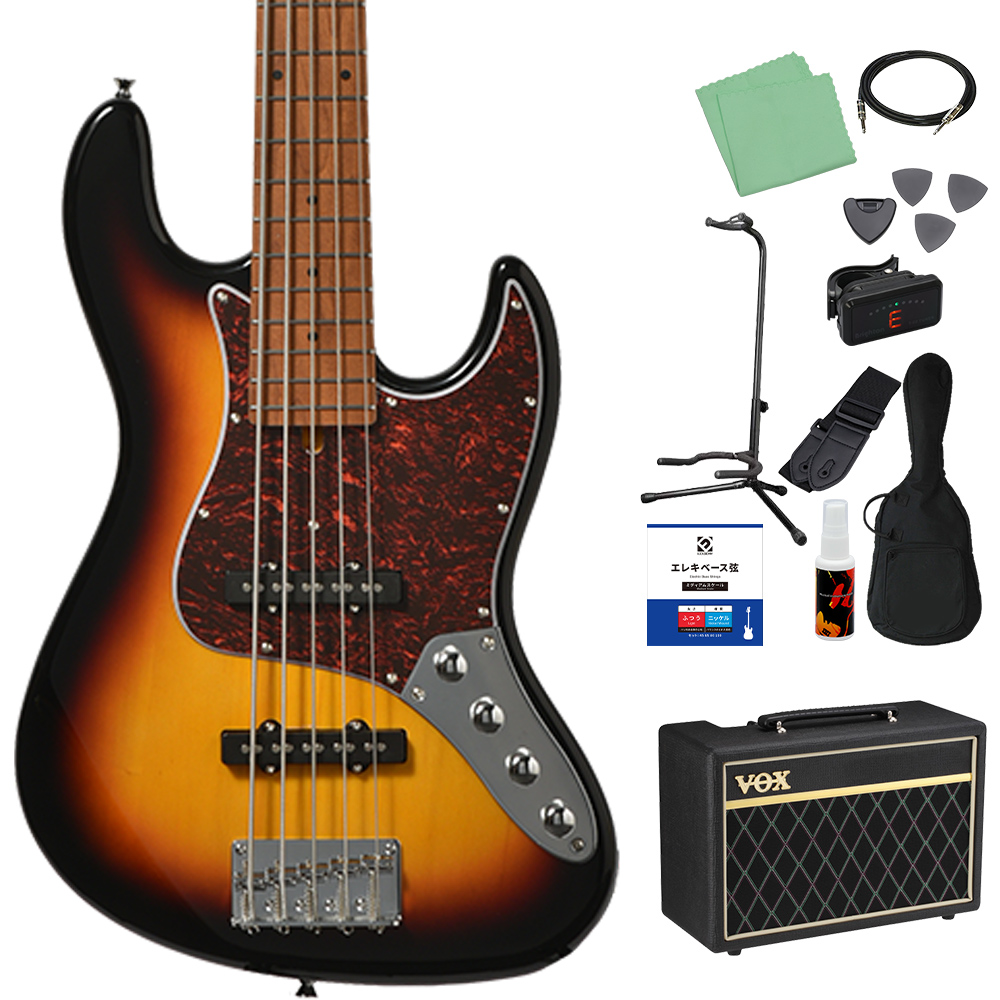 Bacchus（バッカス） WJB5-1DX-AC RSM/M 5弦 ベース初心者12点セット