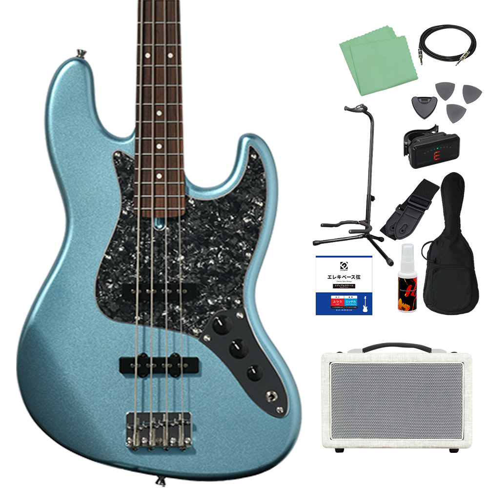 Bacchus バッカス BJB-1-RSM/R-BPPG ベース初心者12点セット 島村楽器で一番売れてるベースアンプ付 エレキベース ユニバースシリーズの画像