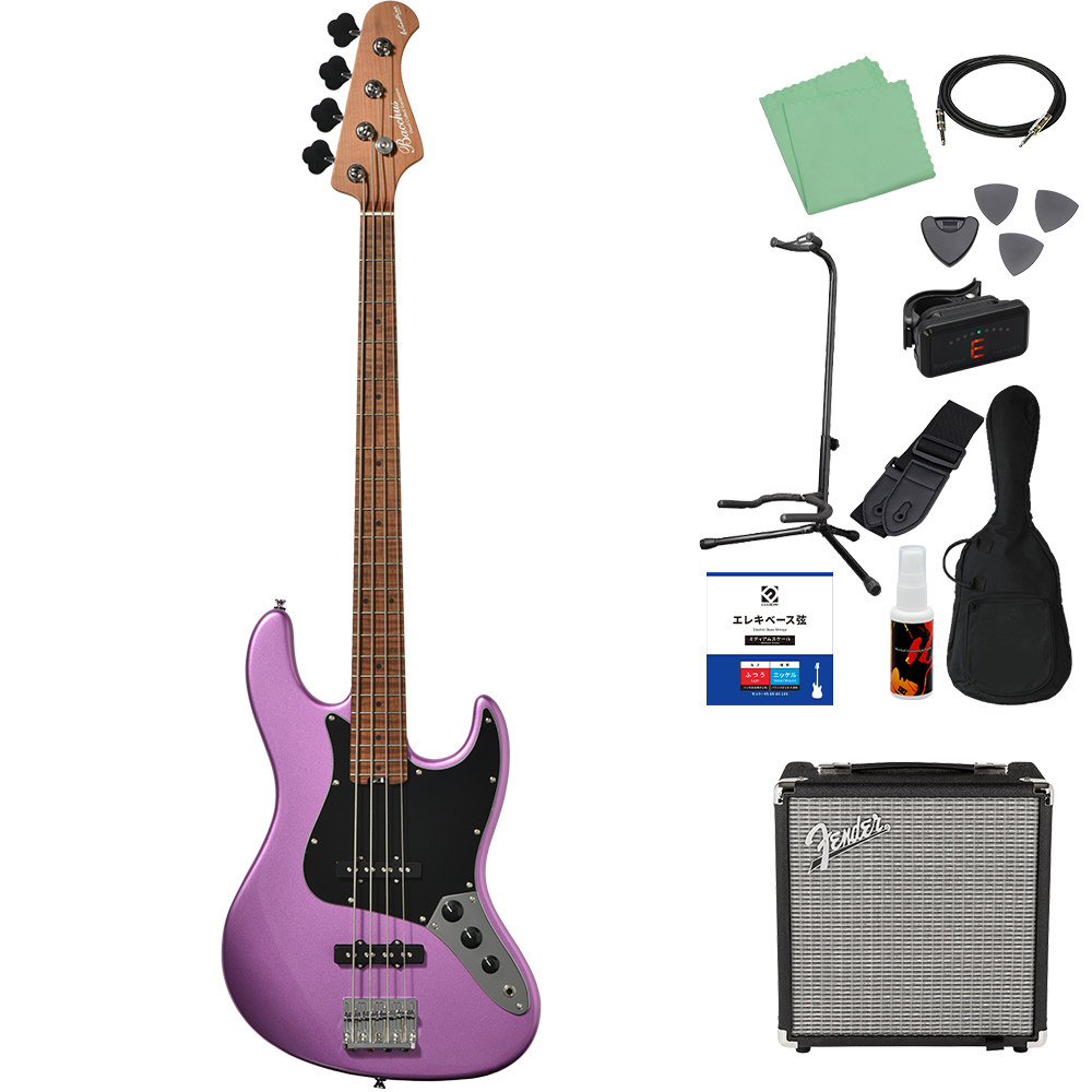 Bacchus バッカス WL4-STD/RSM ベース 初心者12点セット Fenderアンプ付 グローバルシリーズ ジャズべタイプ_23
