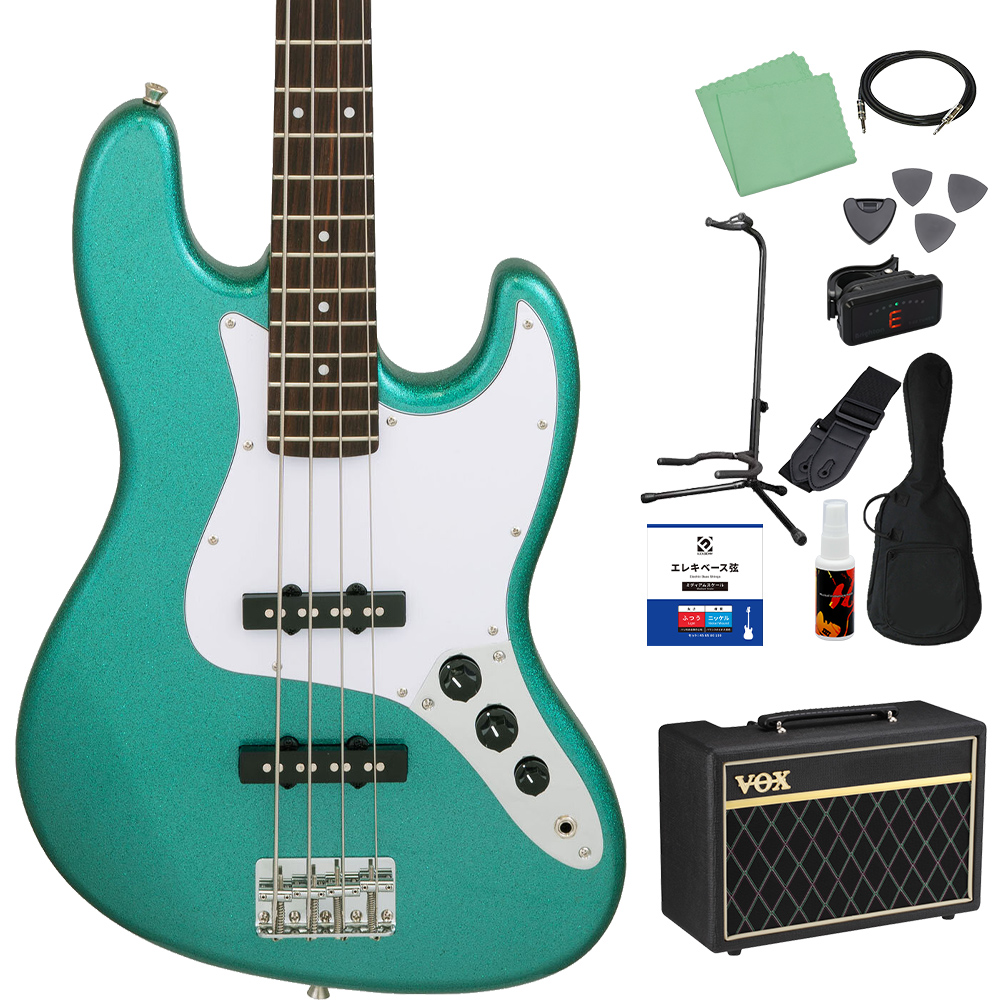 LEGEND レジェンド LJB-Z GLGR / M GLBK ベース初心者12点セット VOX