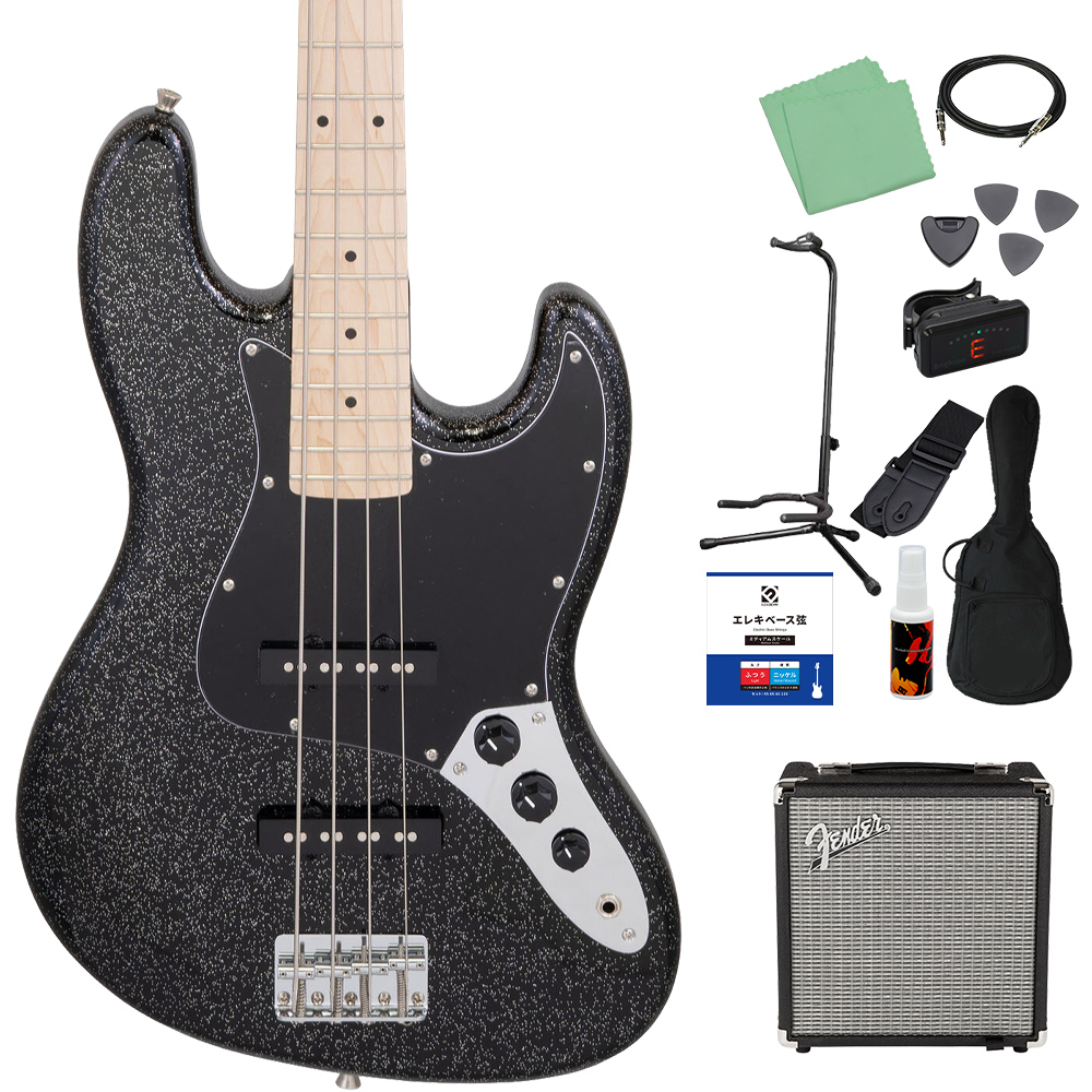 LEGEND レジェンド LJB-Z GLGR / LJB-Z M GLBK ベース初心者12点セット Fenderアンプ付 エレキベース 限定モデル ラメ塗装の画像