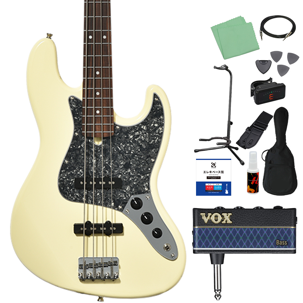 Bacchus バッカス BJB-1-RSM/R-BPPG ベース初心者12点セット ヘッドホンアンプ付 エレキベース ユニバースシリーズの画像
