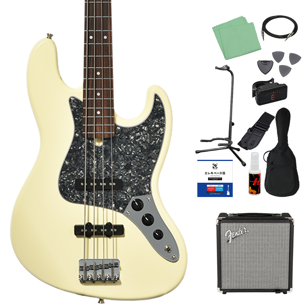 Bacchus バッカス BJB-1-RSM/R-BPPG ベース初心者12点セット Fenderアンプ付 エレキベース ユニバースシリーズの画像