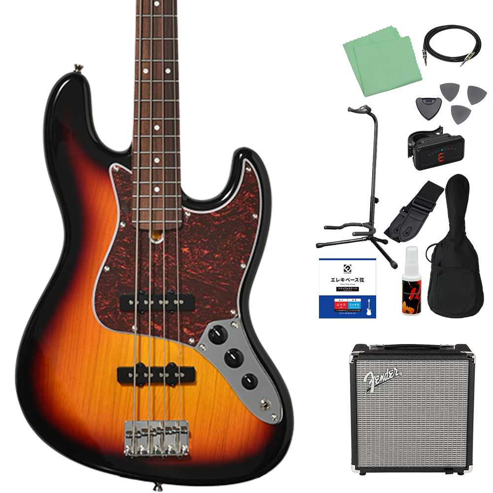 Bacchus バッカス BJB-1-RSM/R-TTPG ベース初心者12点セット Fenderアンプ付 エレキベース ユニバースシリーズの画像