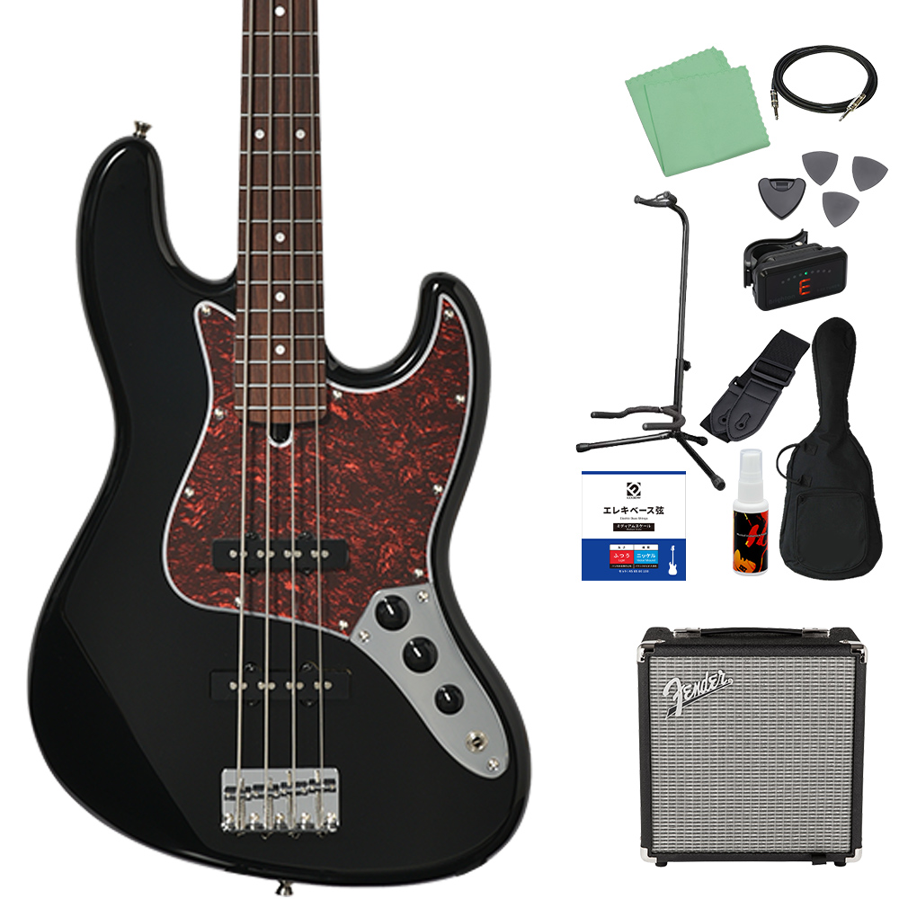 Bacchus バッカス BJB-1-RSM/R-TTPG ベース初心者12点セット Fenderアンプ付 エレキベース ユニバースシリーズの画像