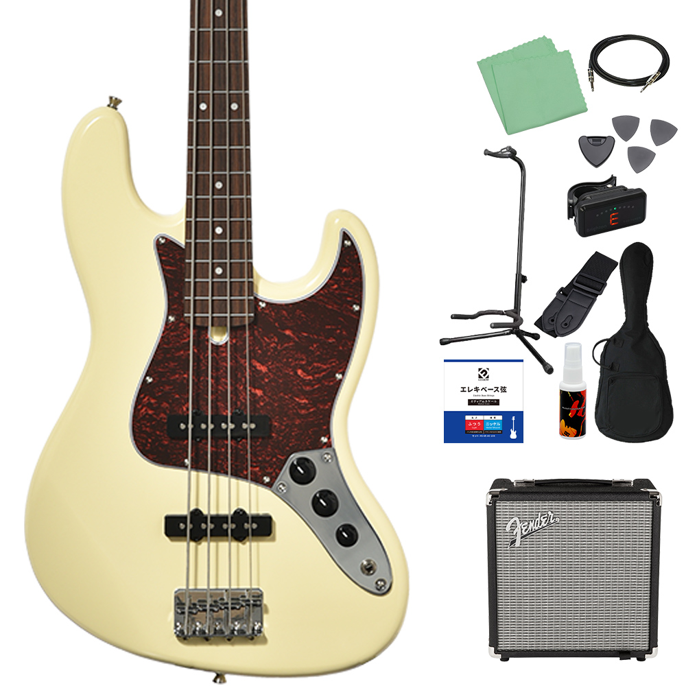 Bacchus バッカス BJB-1-RSM/R-TTPG ベース初心者12点セット Fenderアンプ付 エレキベース ユニバースシリーズの画像