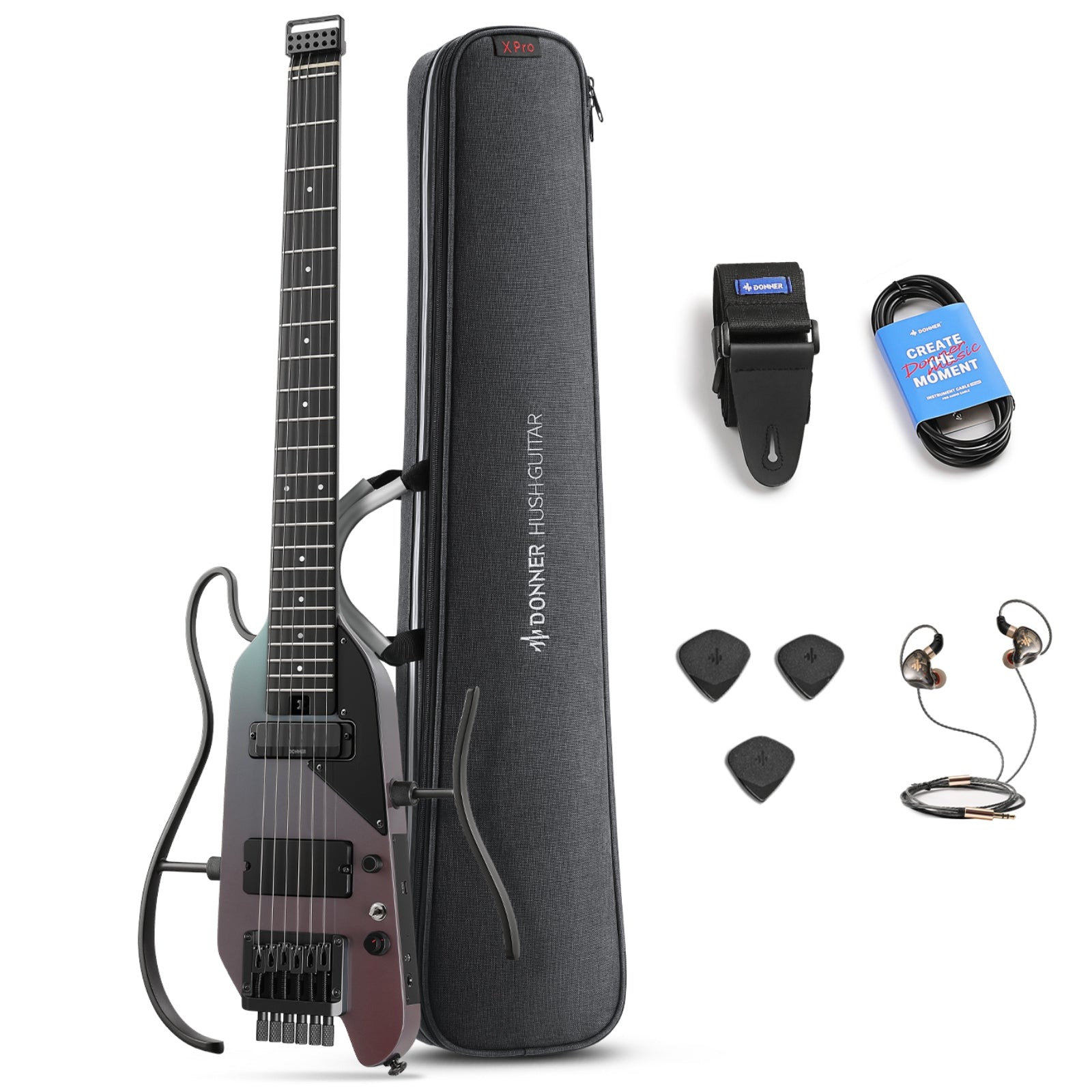 Donner HUSH-X Pro ヘッドレスギター エフェクト／アンプ