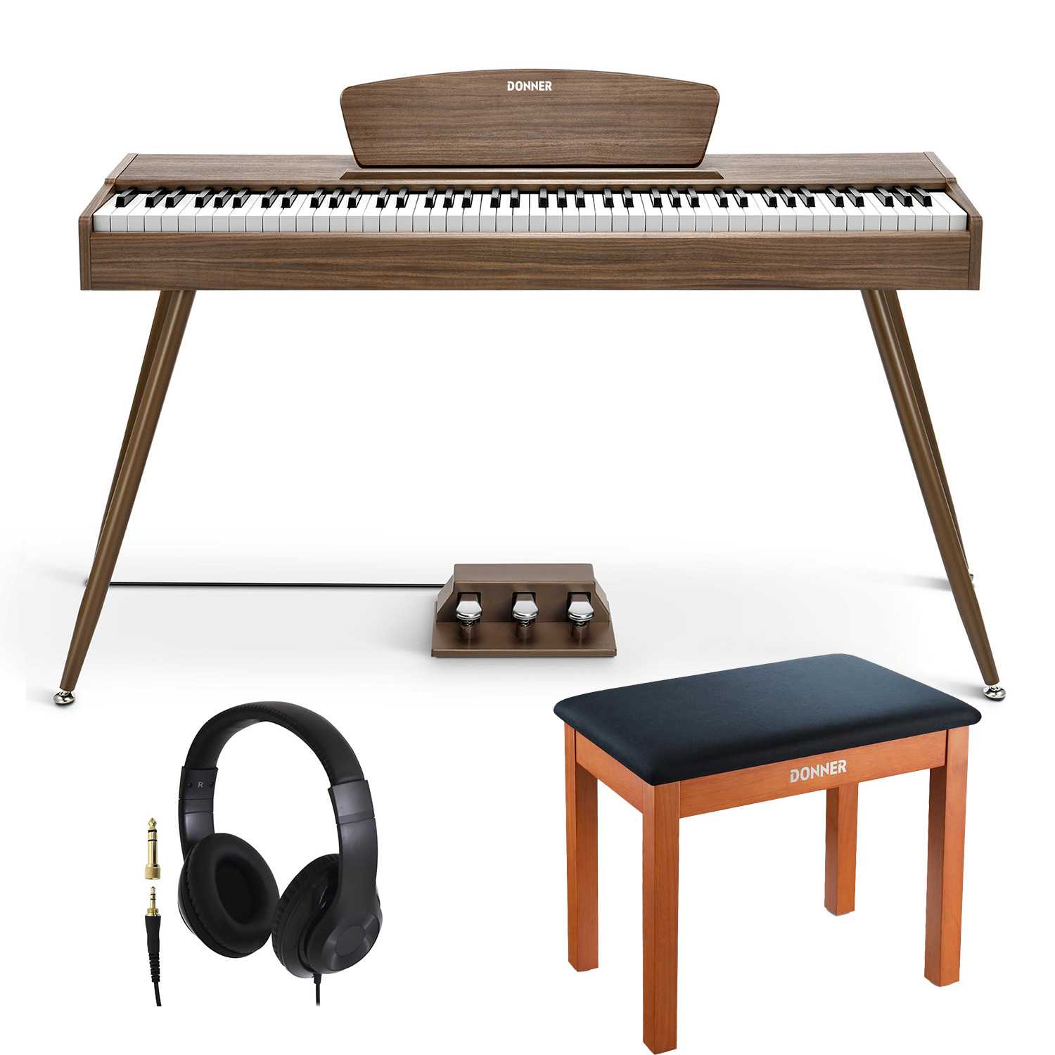 Donner 電子ピアノ ハンマーアクション 88鍵盤 DDP-80 純正高低イス
