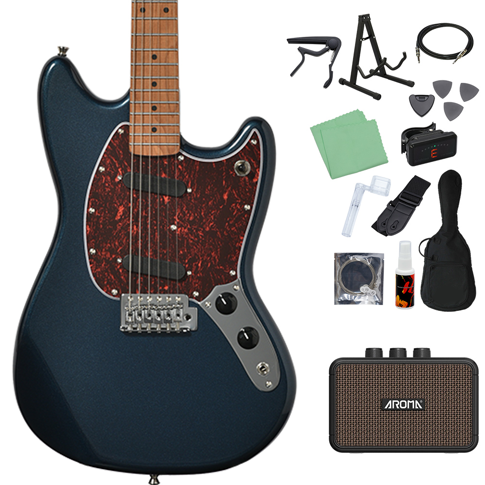 美品 Bacchus バッカス BMS-1R Mustang サンバースト Bacchus BMS-1-RSM/M-TTPG エレキギター初心者14点セット 【ヘッドホン