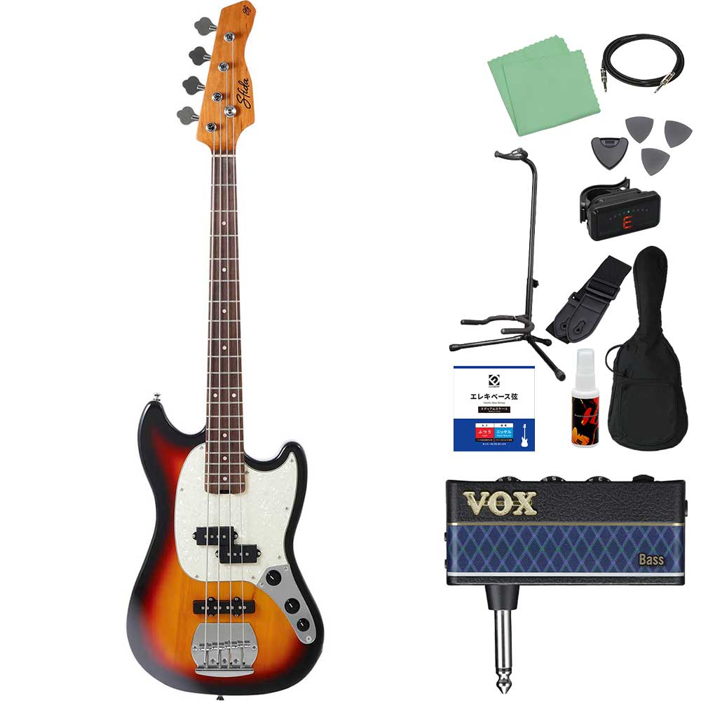 Sfida スフィーダ SJB-450 ベース初心者12点セット ヘッドホンアンプ付 ショートスケール ローステッドメイプルネック_3