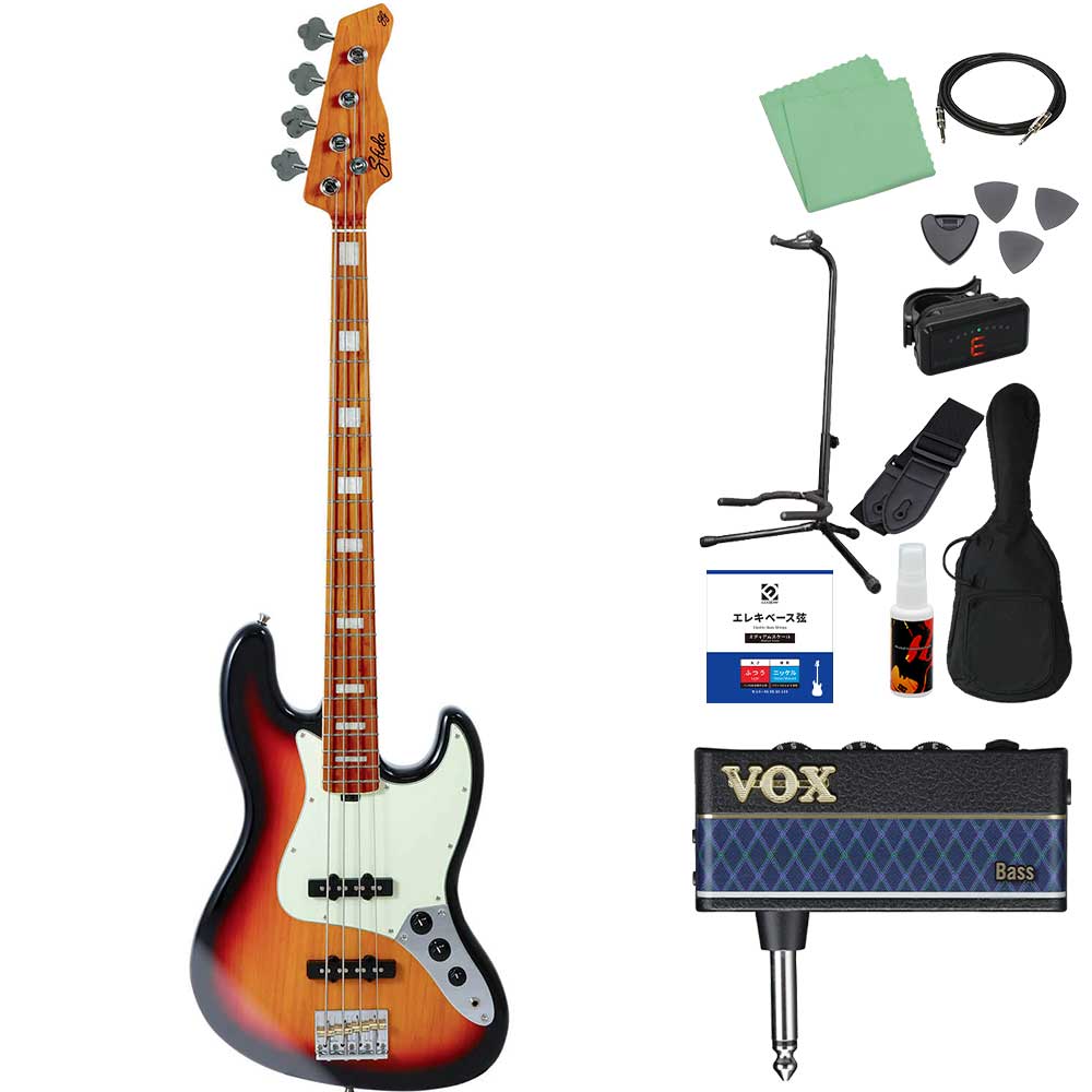 Sfida スフィーダ SJB-500 ベース初心者12点セット ヘッドホンアンプ付 ローステッドメイプルネック ジャズベースタイプの画像