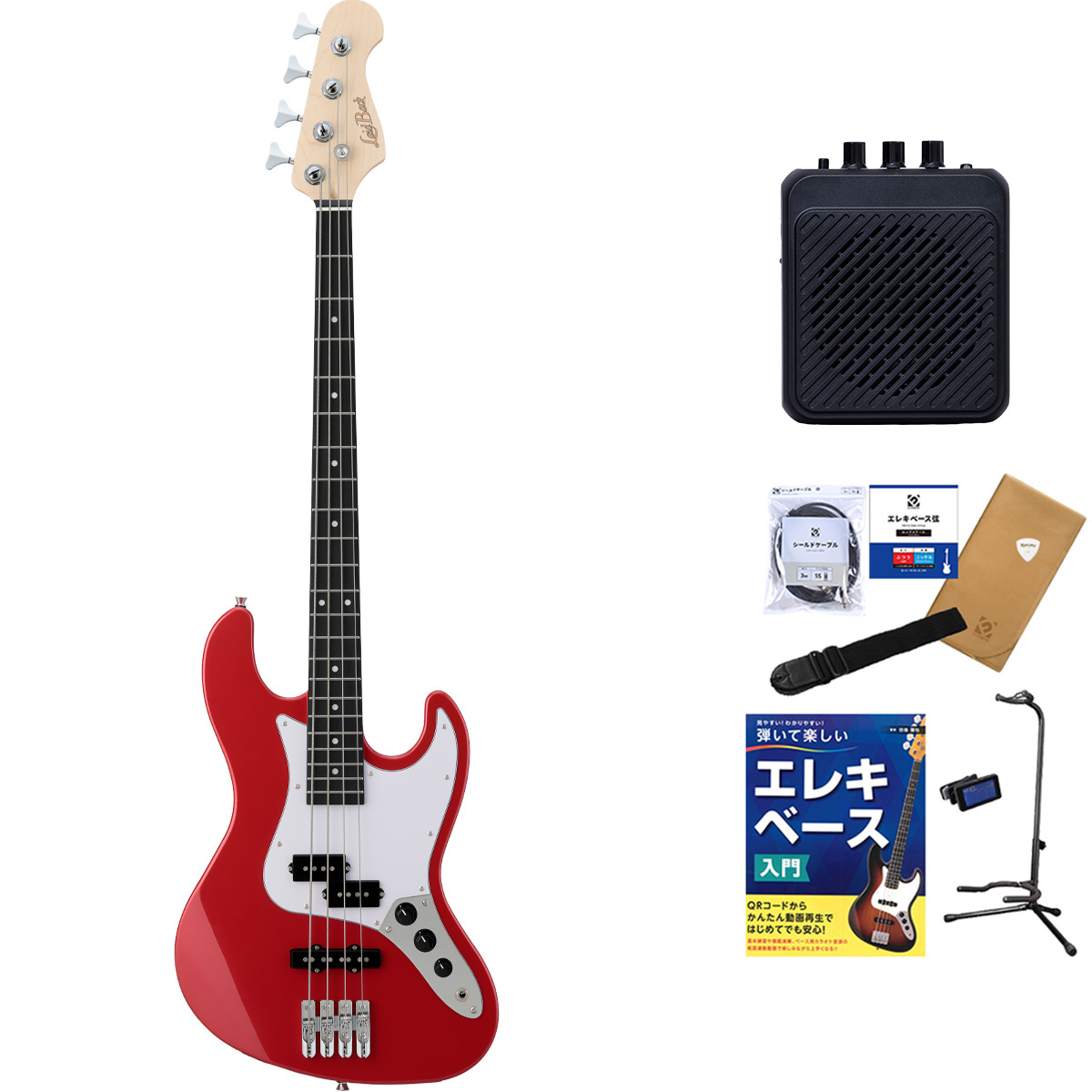 LaidBack レイドバック LBA-PJ ベース初心者11点セット ミニアンプ付き