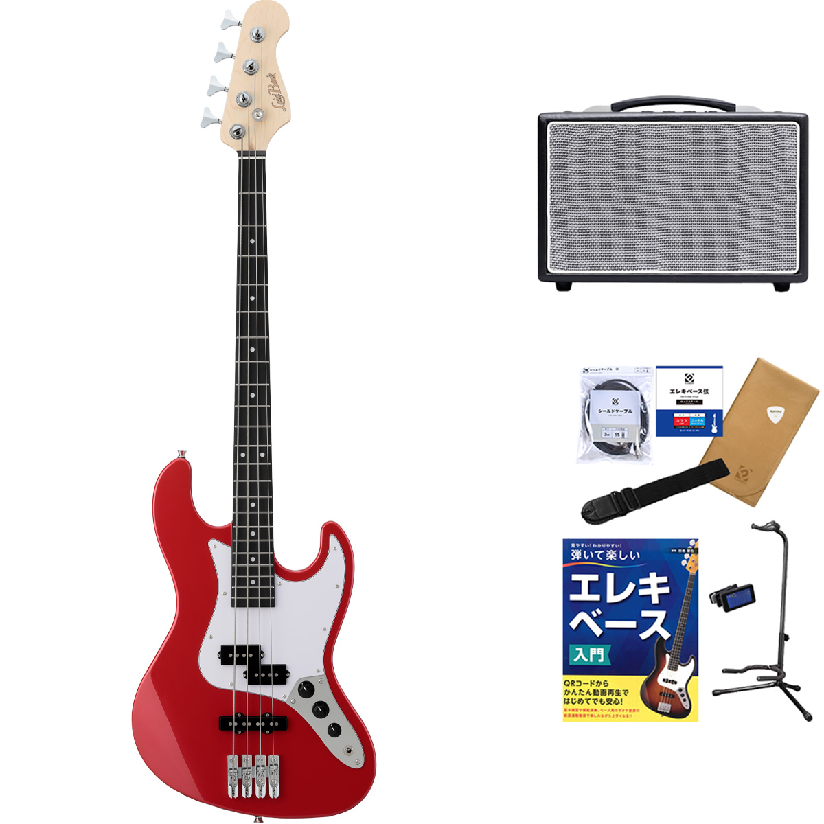 LaidBack レイドバック LBA-PJ ベース初心者11点セット リズムマシン搭載アンプ付き PJタイプ ステンレスフレット_4