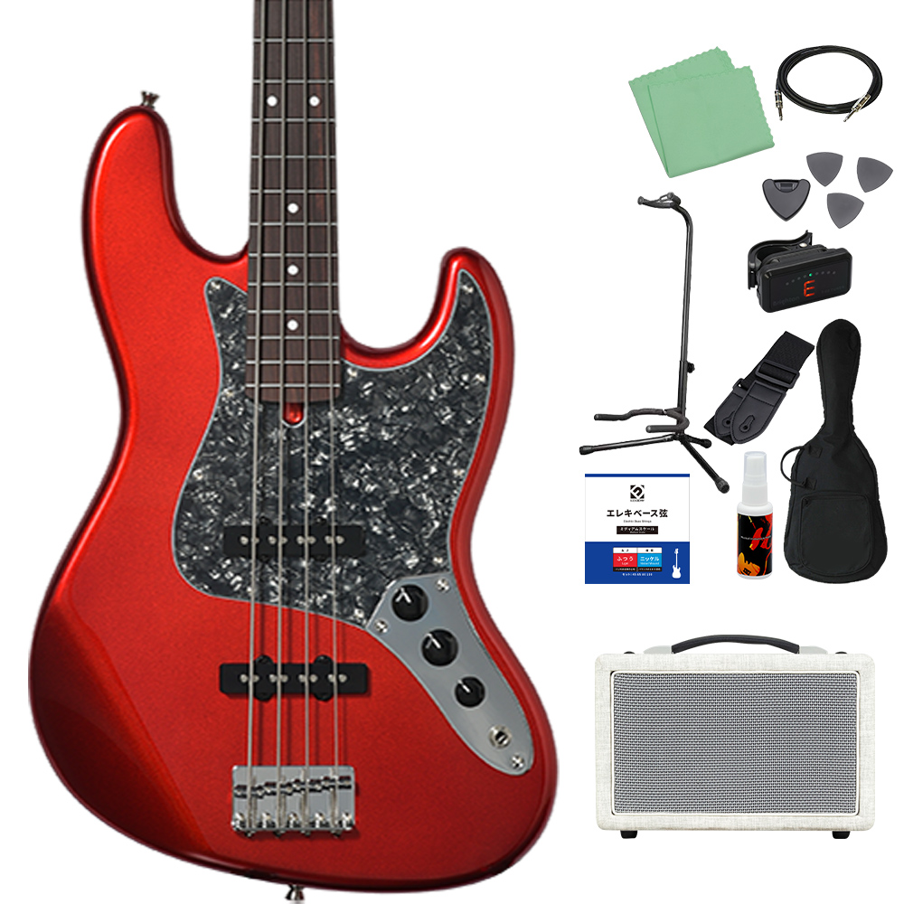 Bacchus バッカス BJB-1-RSM/R-BPPG ベース初心者12点セット 島村楽器で一番売れてるベースアンプ付 エレキベース ユニバースシリーズの画像