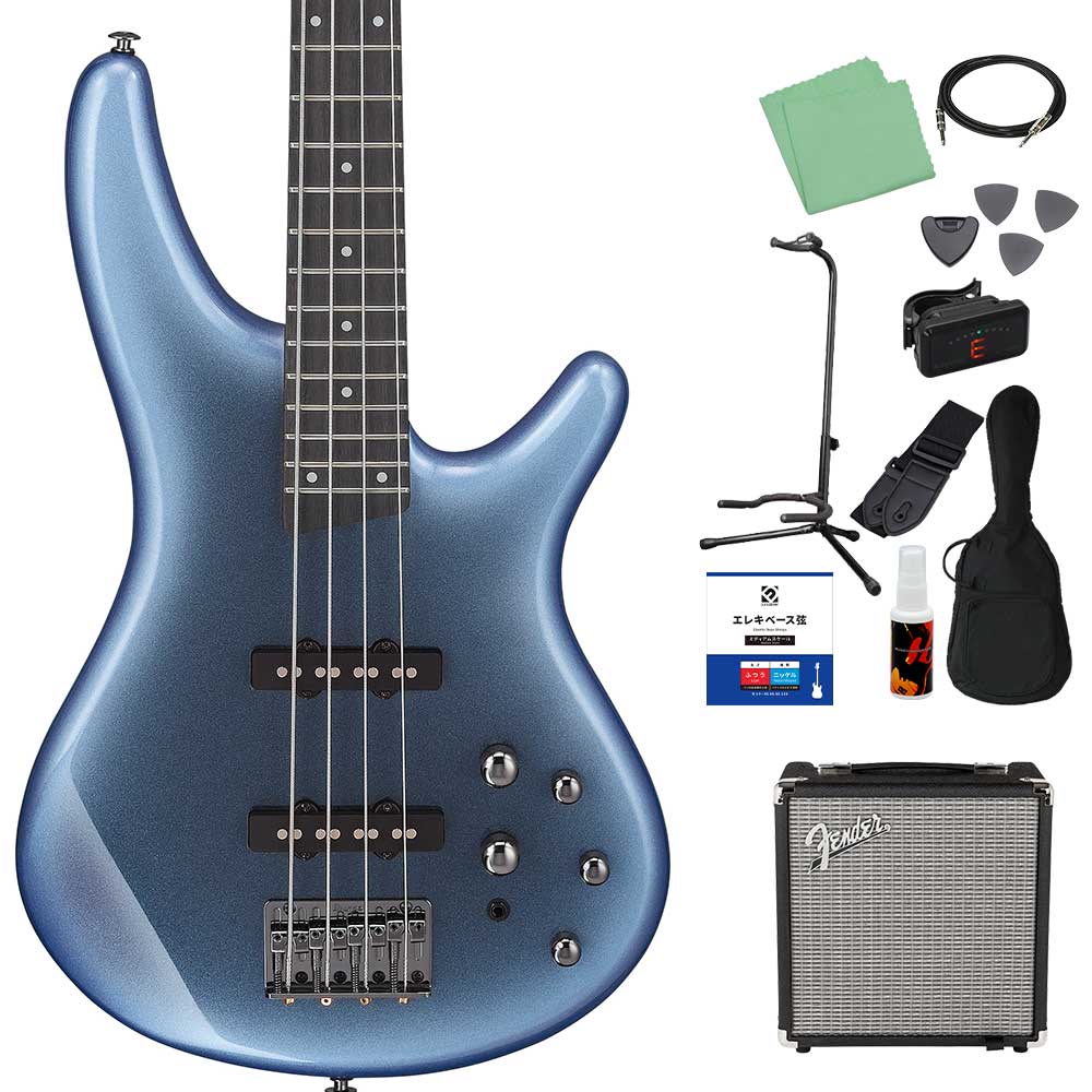 Ibanez アイバニーズ SR280E ベース初心者12点セット Fenderアンプ付 エレキベース 初心者向け アクティブ・パッシブ切り替えの画像