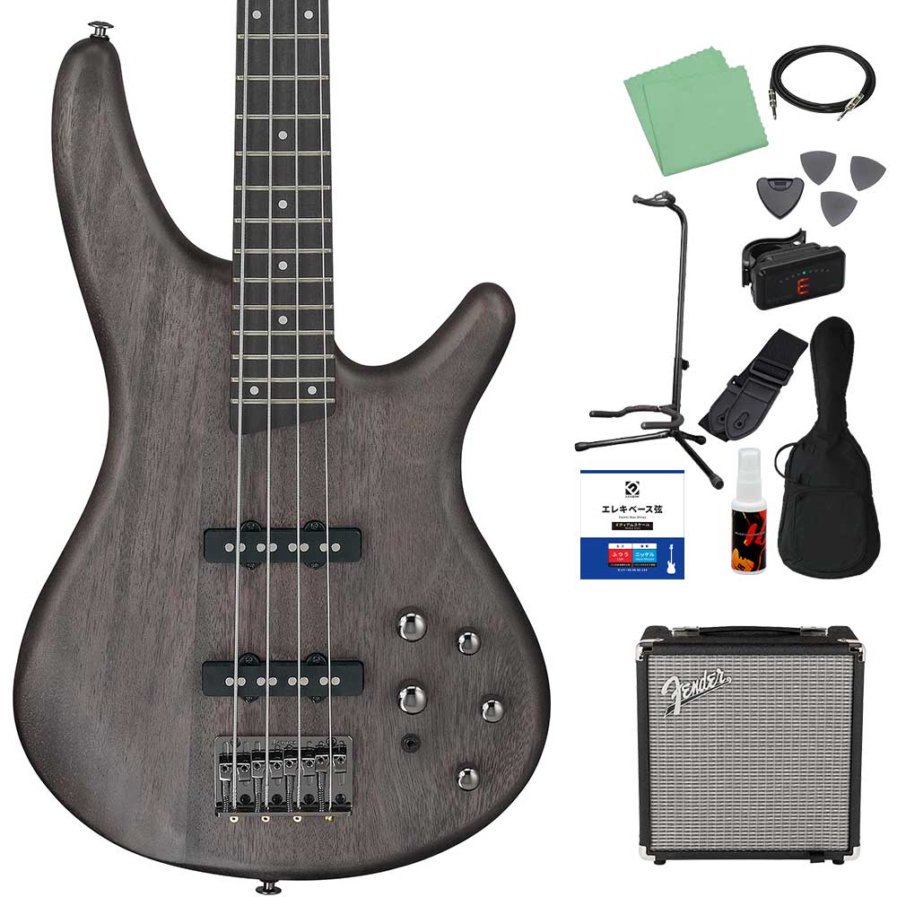 Ibanez アイバニーズ SR280E ベース初心者12点セット Fenderアンプ付 エレキベース 初心者向け アクティブ・パッシブ切り替えの画像