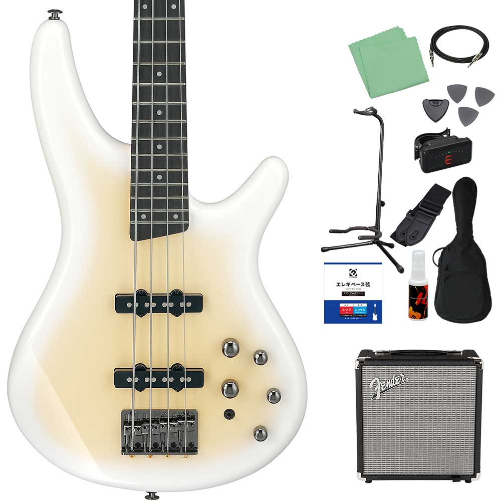 Ibanez アイバニーズ SR280E ベース初心者12点セット Fenderアンプ付 エレキベース 初心者向け アクティブ・パッシブ切り替えの画像