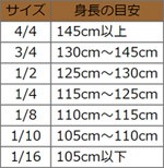 分数サイズ対応表