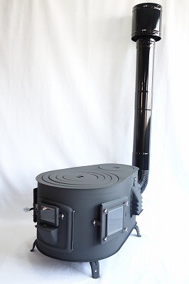 タマゴ型３面窓付薪ストーブ