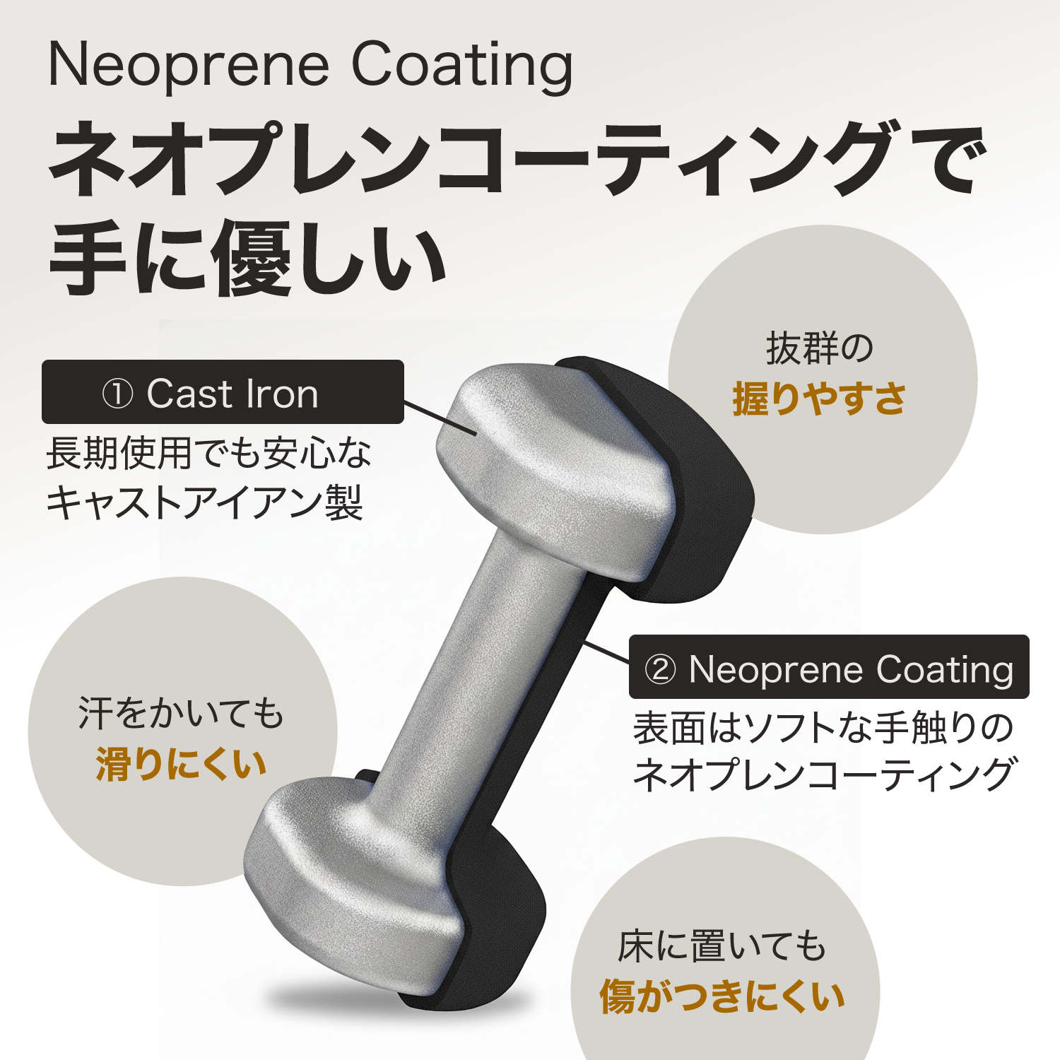 ダンベル 5kg 2個セット ネオプレン エクササイズ ネオプレンゴム