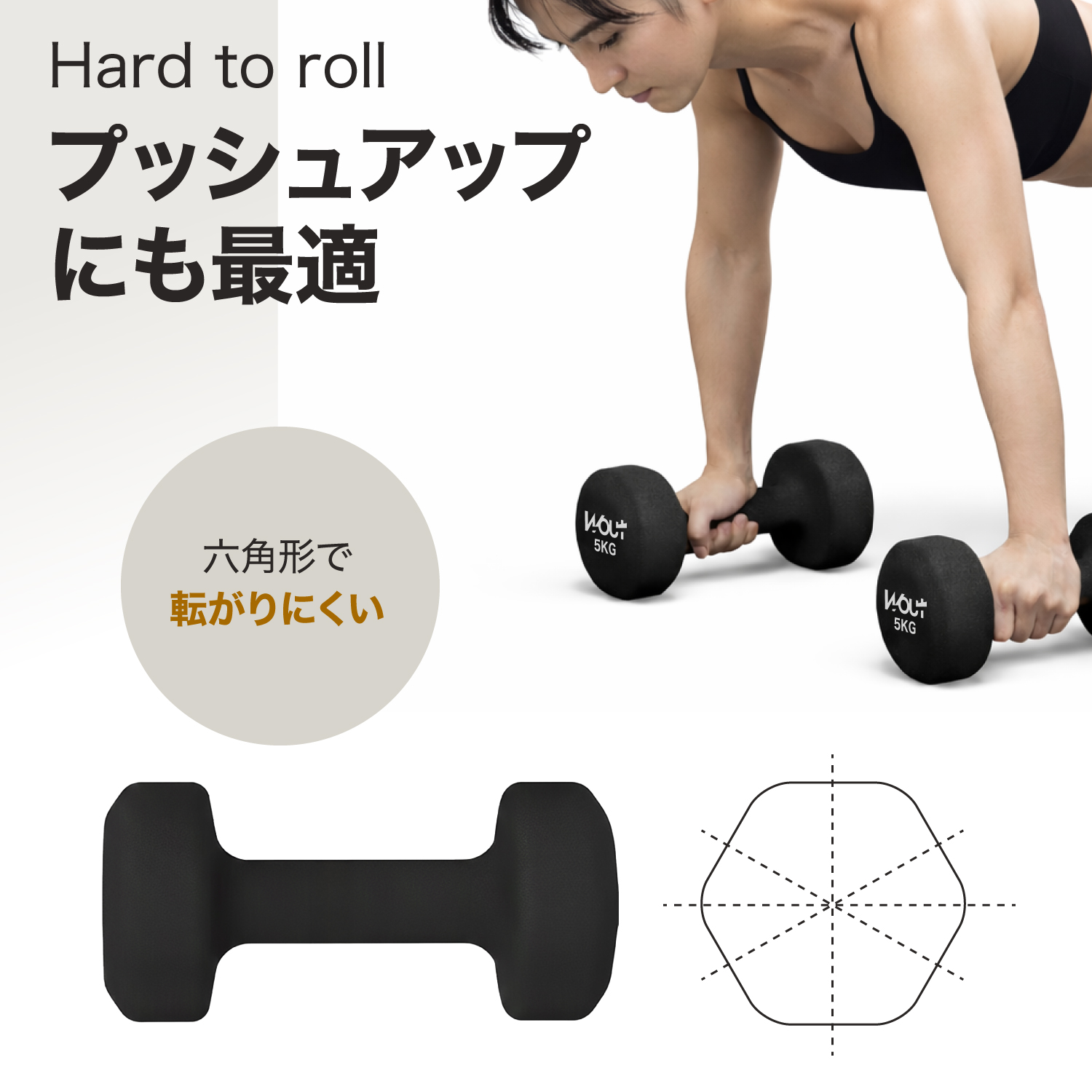 ダンベル 5kg 2個セット ネオプレン エクササイズ ネオプレンゴム