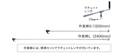 (株)ホーシン　作業棒S　(ラチェットレンチ付)　L=1200mm