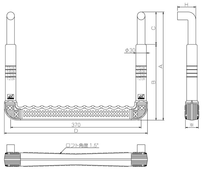 三山工業(株) ノーブレンロフティステップ 40SWφ19-RF (芯材鉄) 足掛幅