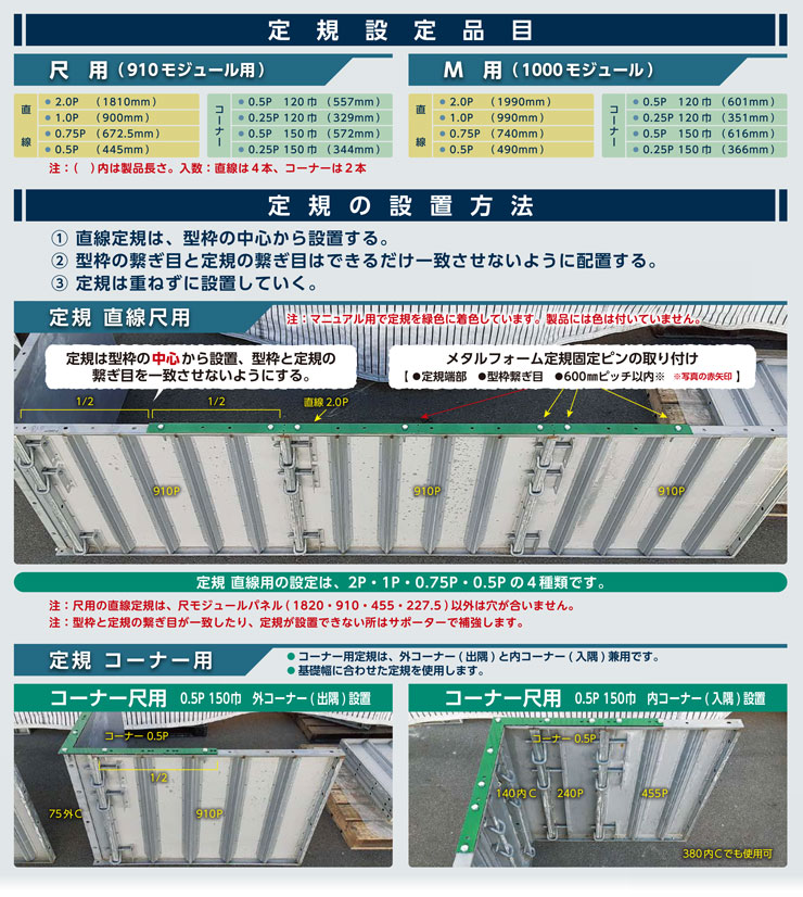 NSP(DIY) 定規 コーナー 尺用(910モジュール用) 0.5P 基礎幅