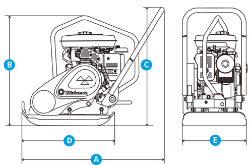 転圧機 プレートコンパクター MVC-50H 中折れハンドル型 (59kg