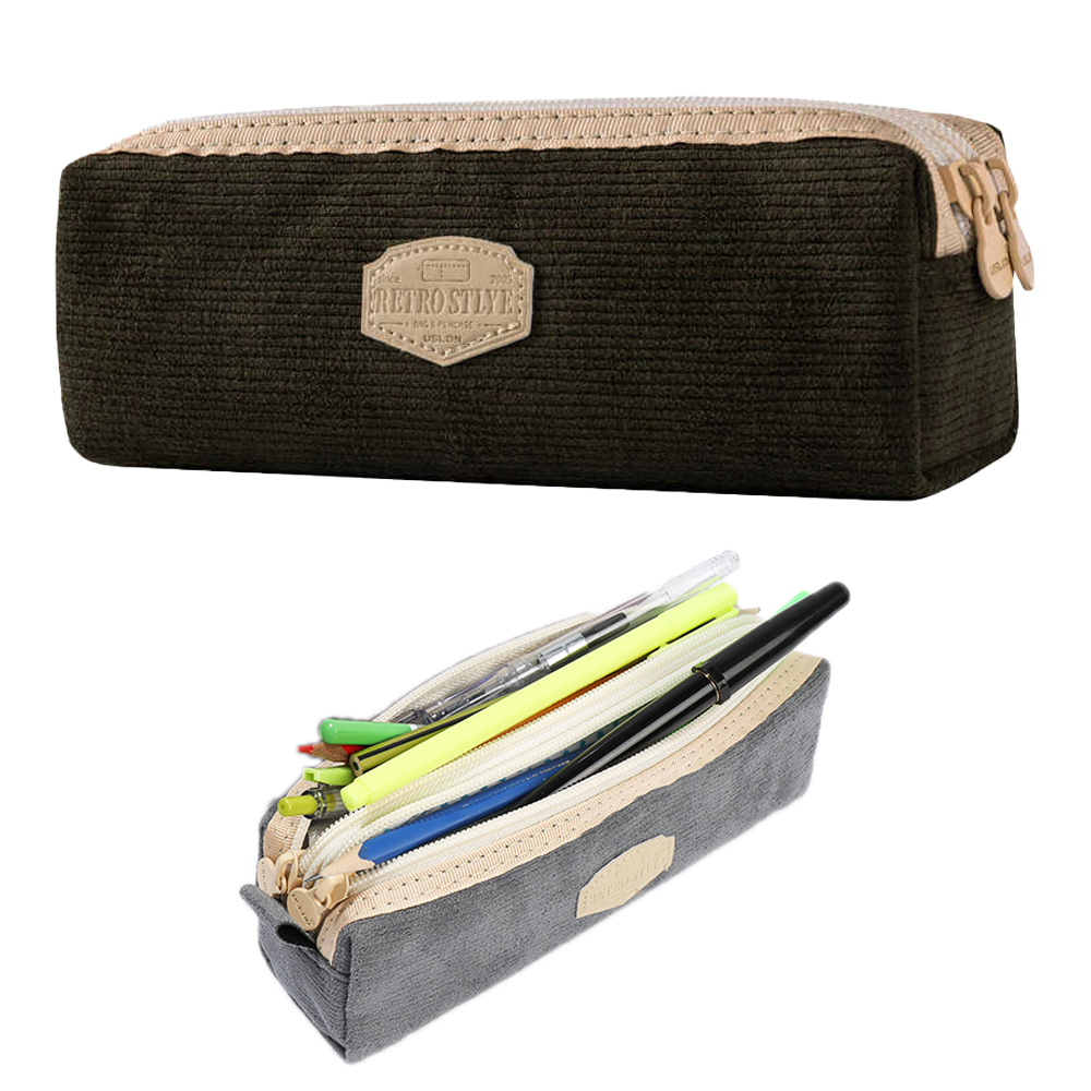 ペンケース 筆箱 ダブルファスナー 2ルーム仕様 シンプル かわいい